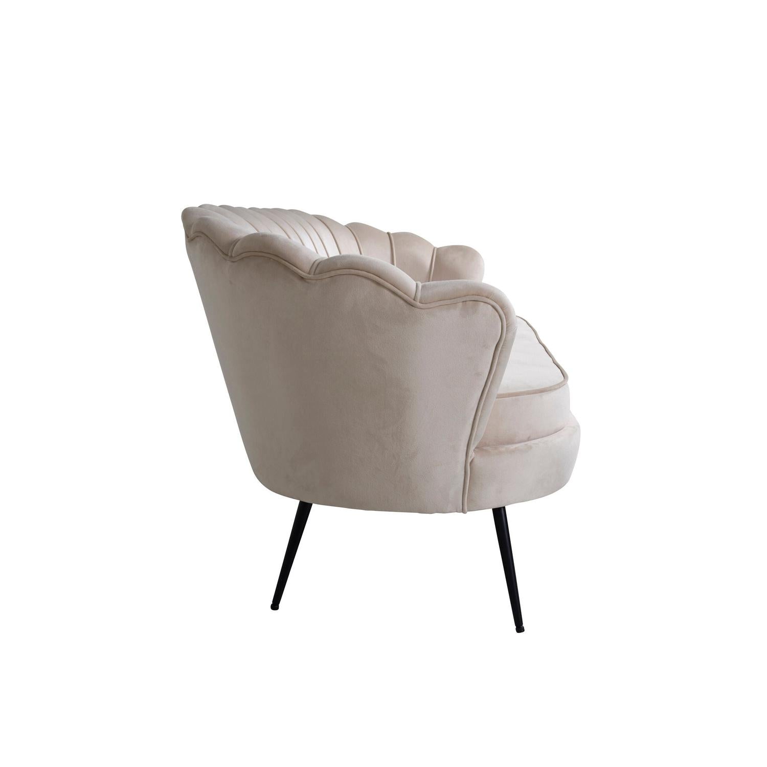 3-Sitzer Sofa Calais aus Samt - Beige-3-Sitzer Sofas-Venture Home-le canapé