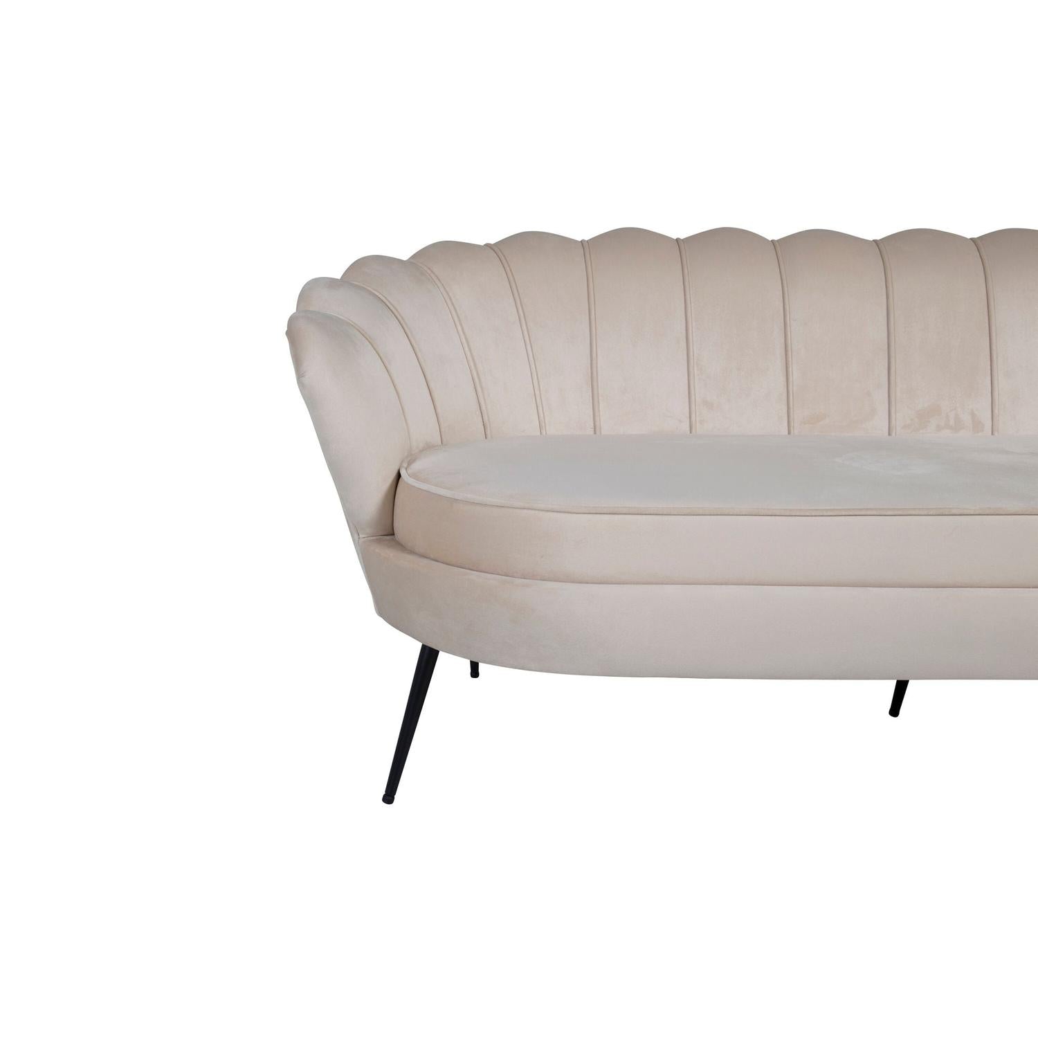 3-Sitzer Sofa Calais aus Samt - Beige-3-Sitzer Sofas-Venture Home-le canapé