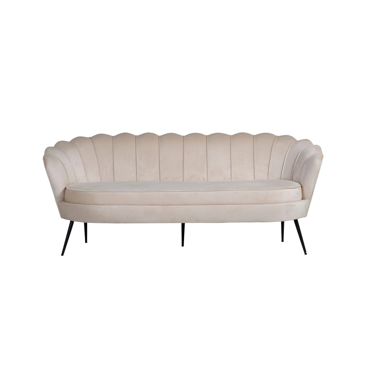 3-Sitzer Sofa Calais aus Samt - Beige-3-Sitzer Sofas-Venture Home-le canapé
