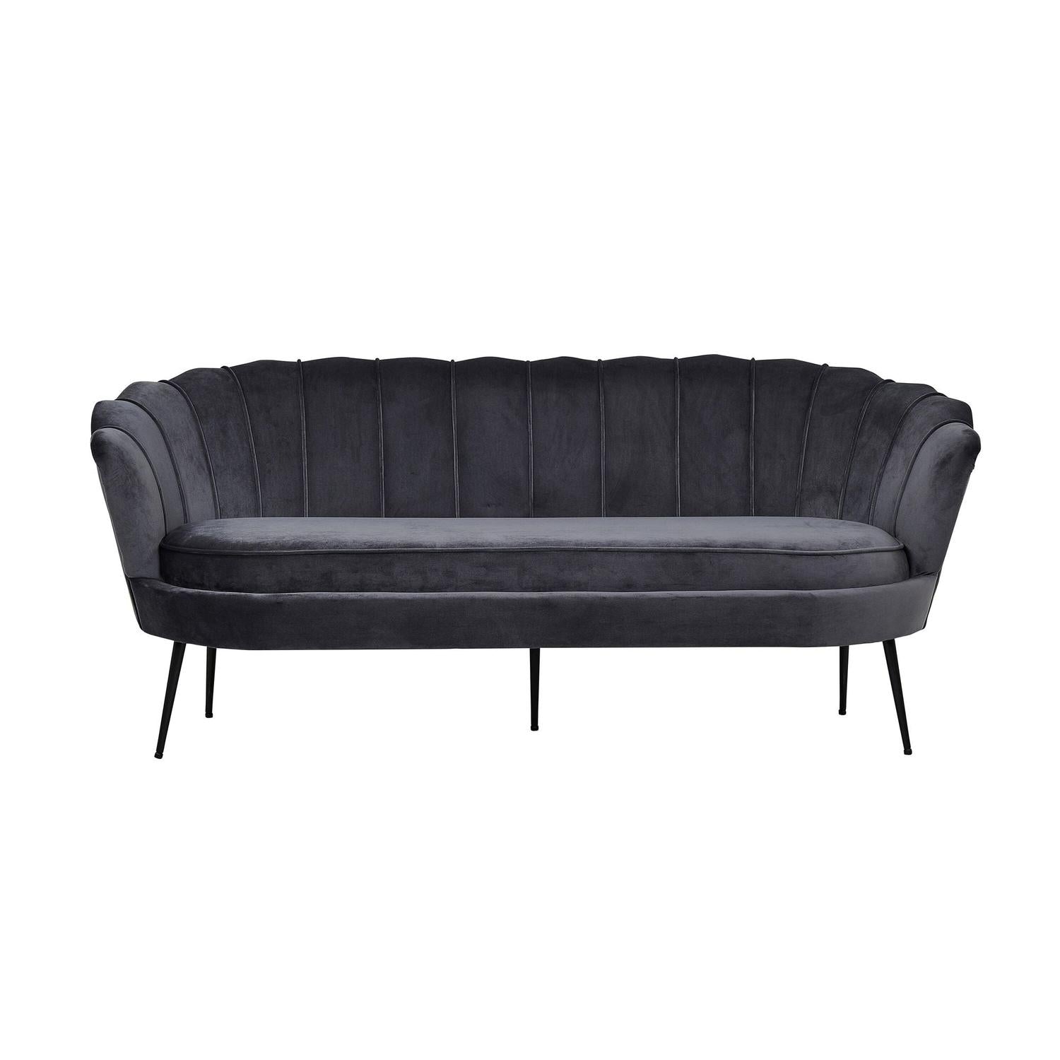 3-Sitzer Sofa Calais aus Samt - Dunkelgrau-3-Sitzer Sofas-Venture Home-le canapé