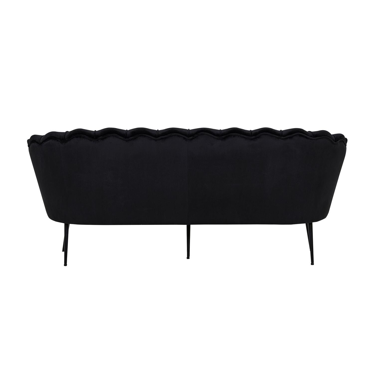 3-Sitzer Sofa Calais aus Samt - Schwarz-3-Sitzer Sofas-Venture Home-le canapé