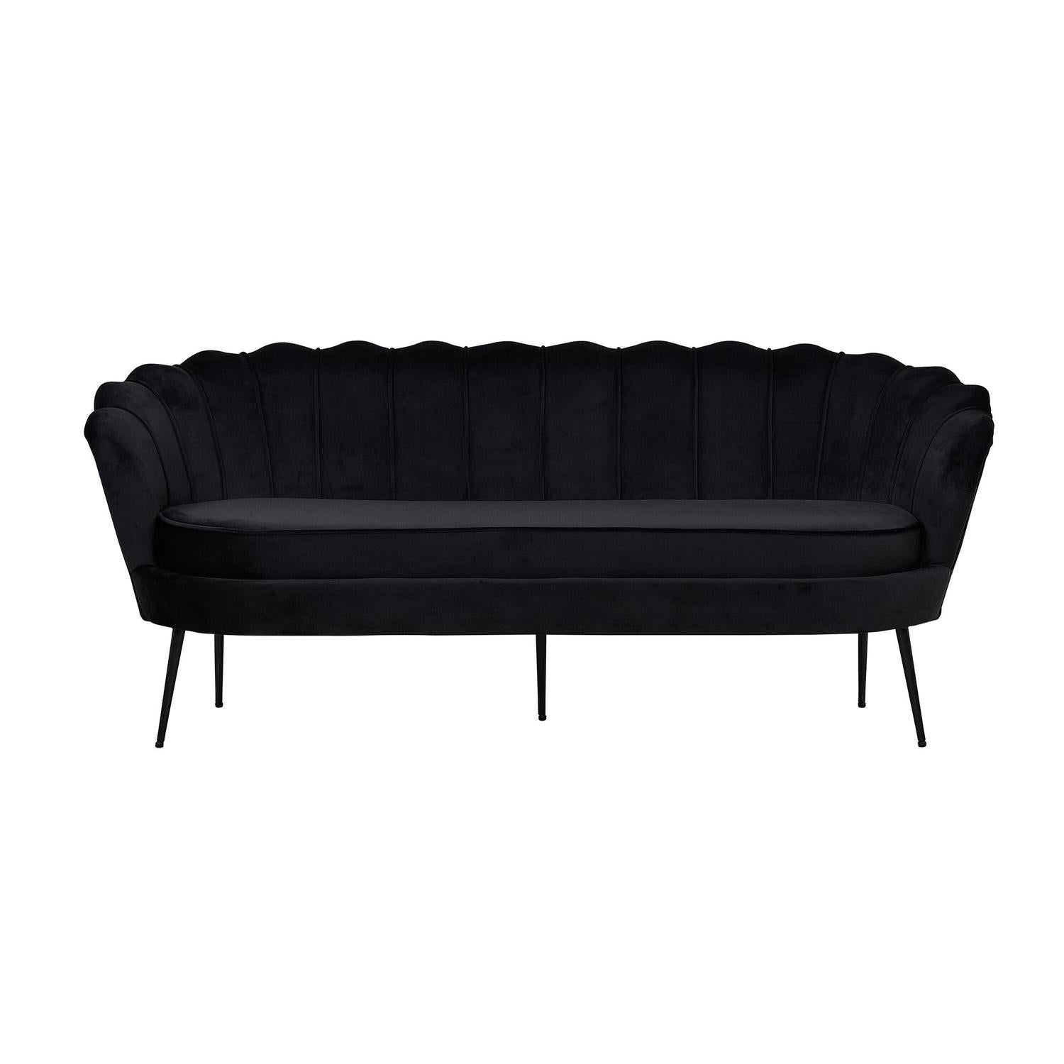 3-Sitzer Sofa Calais aus Samt - Schwarz-3-Sitzer Sofas-Venture Home-le canapé