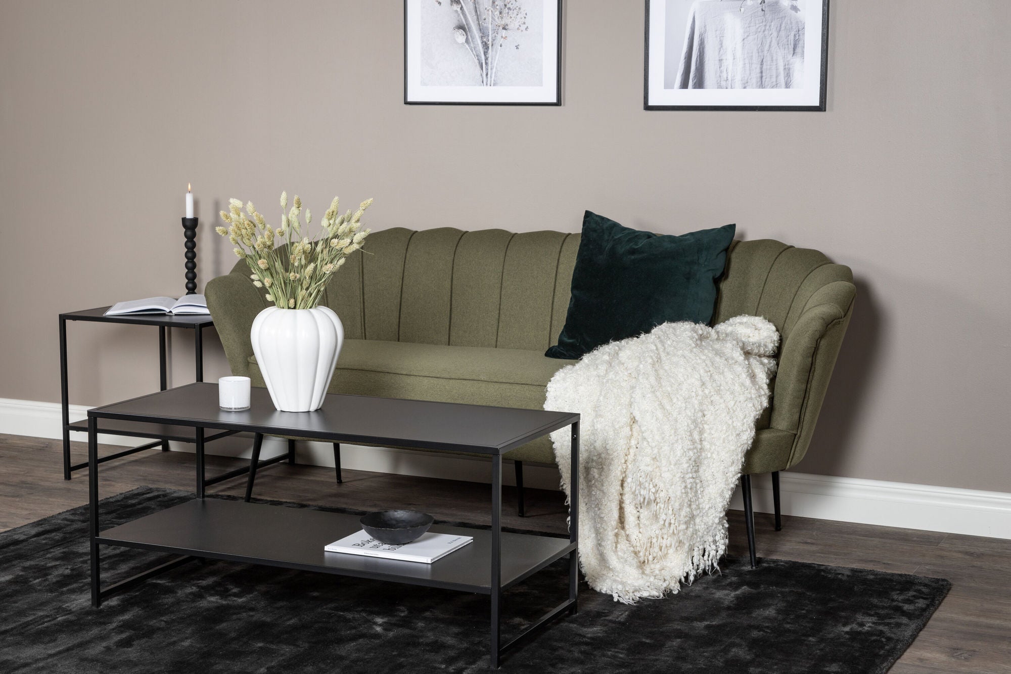3-Sitzer Sofa Calais - Dunkelgrün-3-Sitzer Sofa-Venture Home-le canapé
