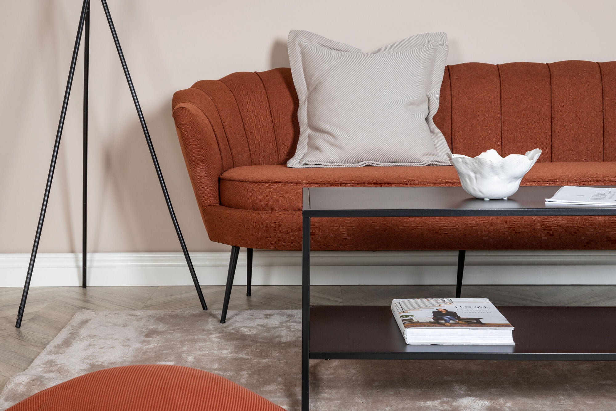 3-Sitzer Sofa Calais - Orangerot-3-Sitzer Sofas-Venture Home-le canapé
