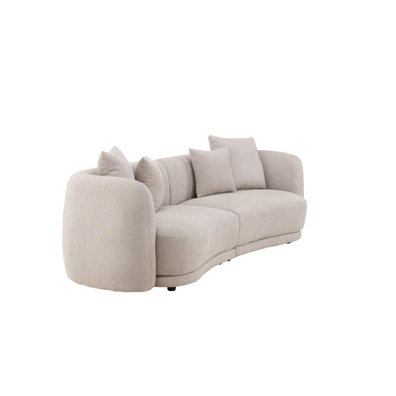 3-Sitzer Sofa Cielo aus Teddy Bouclé - Beige-3-Sitzer Sofas-Venture Home-le canapé