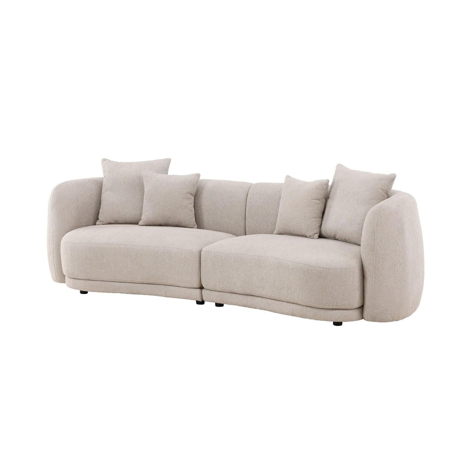 3-Sitzer Sofa Cielo aus Teddy Bouclé - Beige-3-Sitzer Sofas-Venture Home-le canapé
