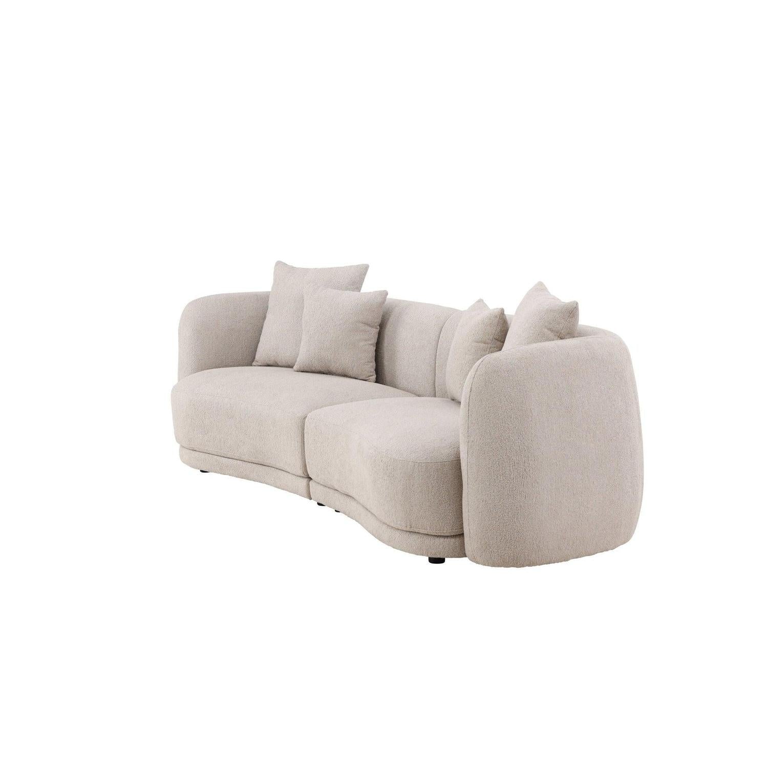 3-Sitzer Sofa Cielo aus Teddy Bouclé - Beige-3-Sitzer Sofas-Venture Home-le canapé