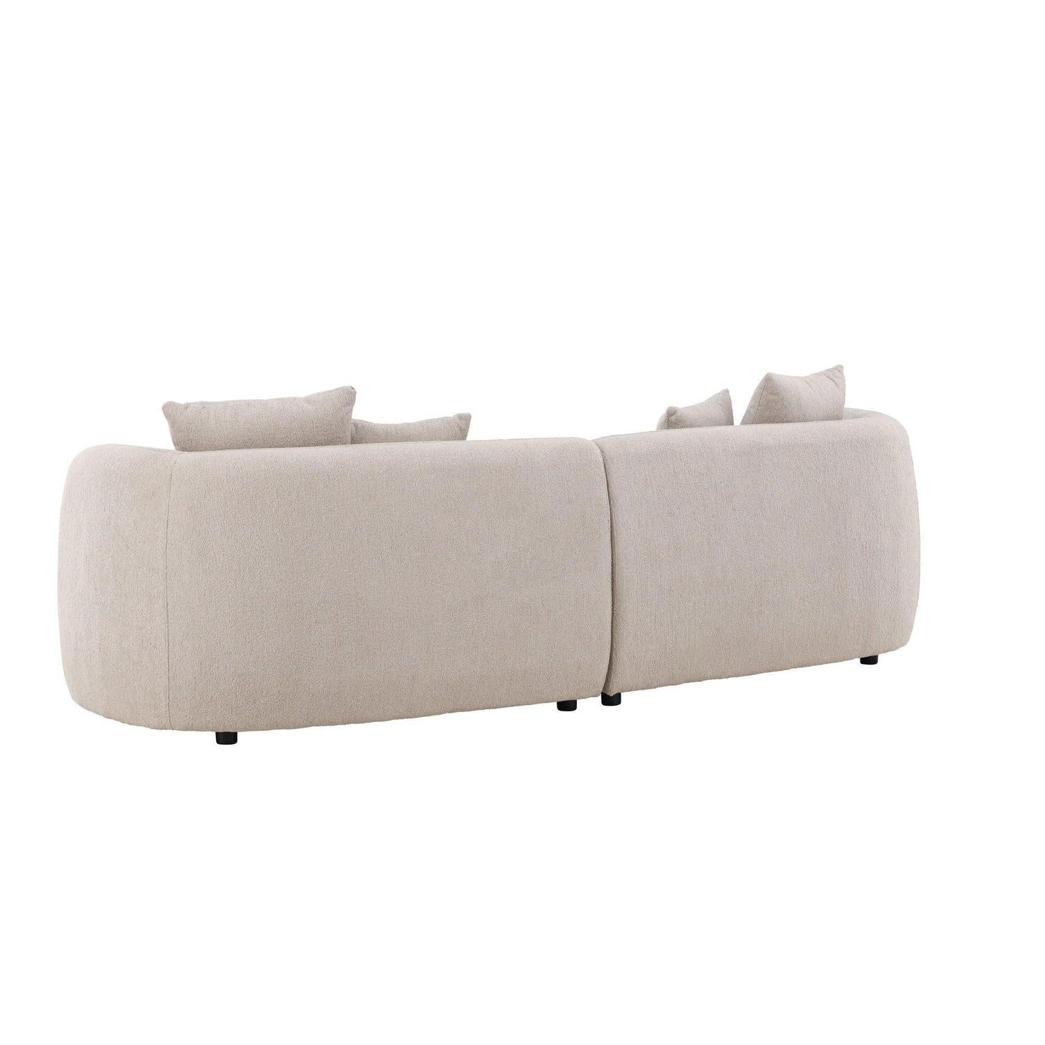 3-Sitzer Sofa Cielo aus Teddy Bouclé - Beige-3-Sitzer Sofas-Venture Home-le canapé