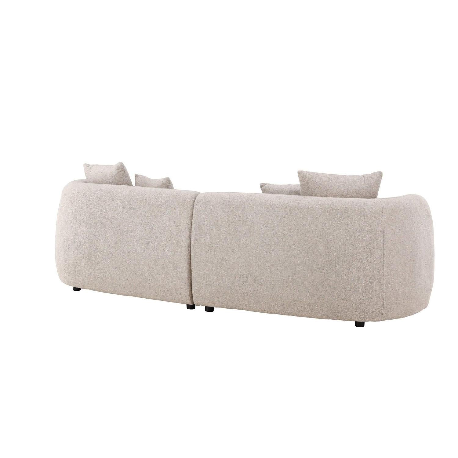 3-Sitzer Sofa Cielo aus Teddy Bouclé - Beige-3-Sitzer Sofas-Venture Home-le canapé