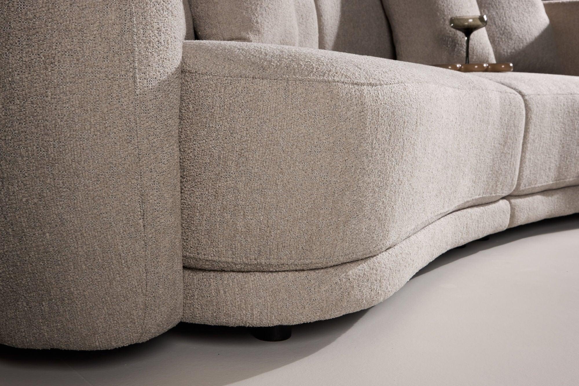 3-Sitzer Sofa Cielo aus Teddy Bouclé - Beige-3-Sitzer Sofas-Venture Home-le canapé