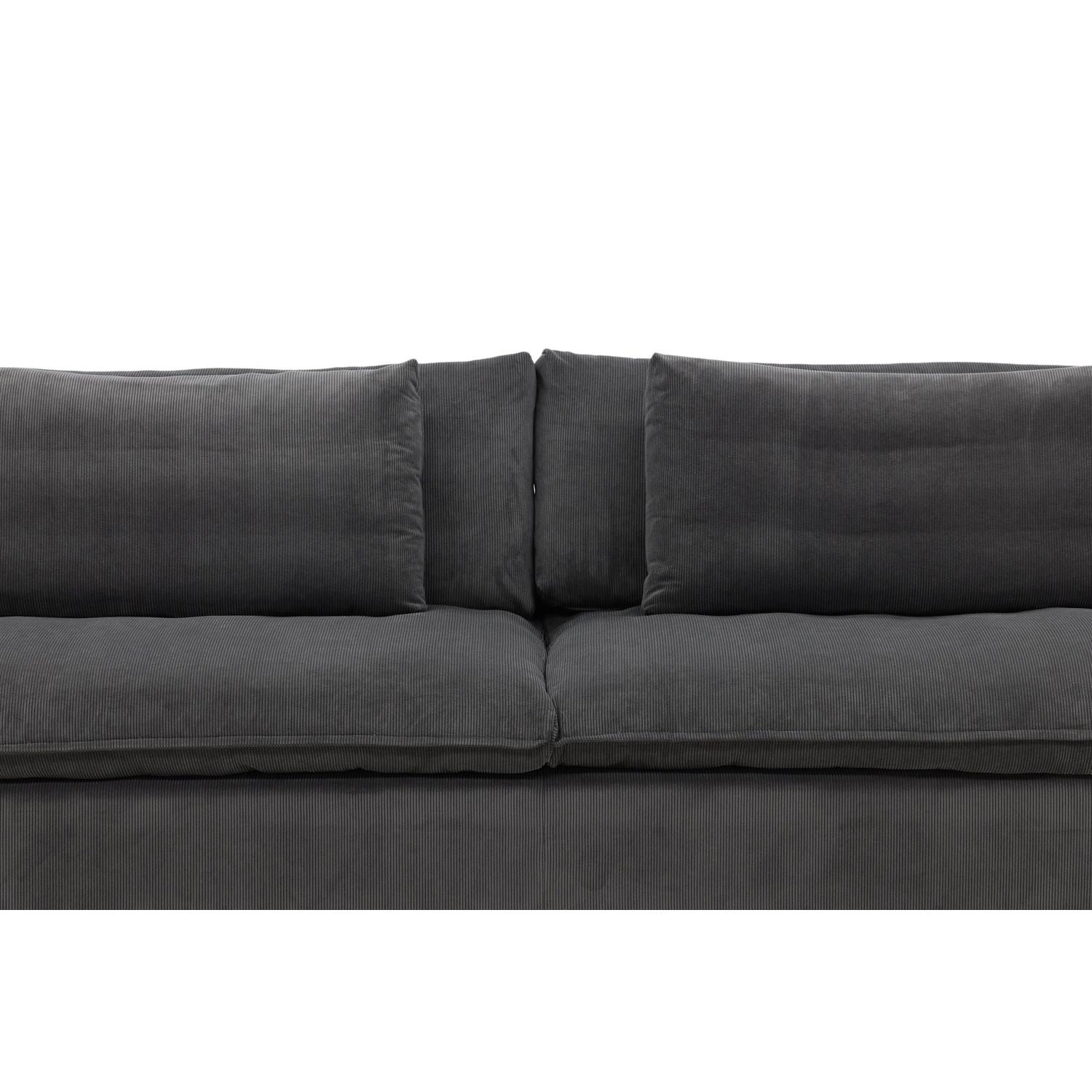3-Sitzer Sofa Durham aus Kord - Dunkelgrau-3-Sitzer Sofa-Venture Home-le canapé