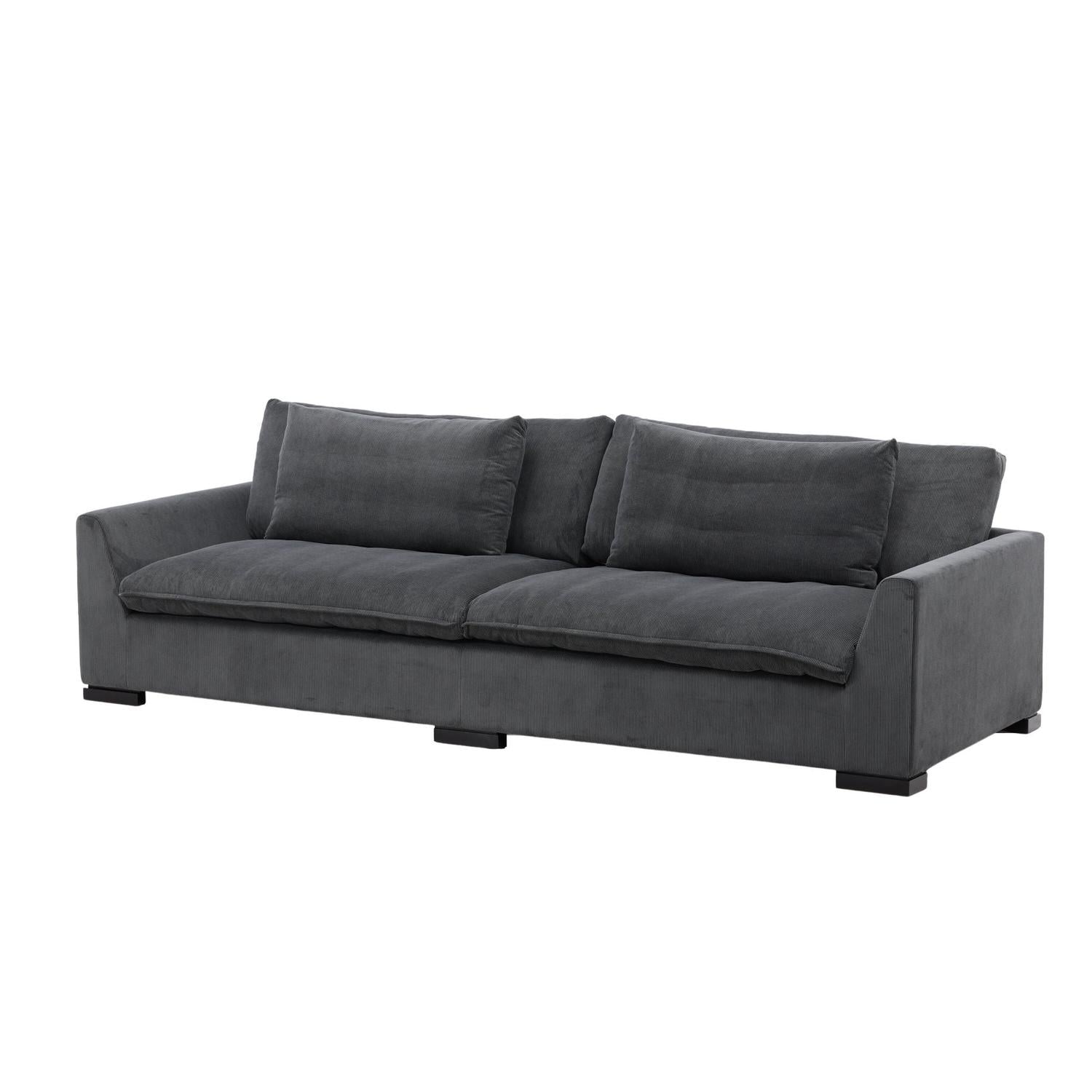 3-Sitzer Sofa Durham aus Kord - Dunkelgrau-3-Sitzer Sofa-Venture Home-le canapé
