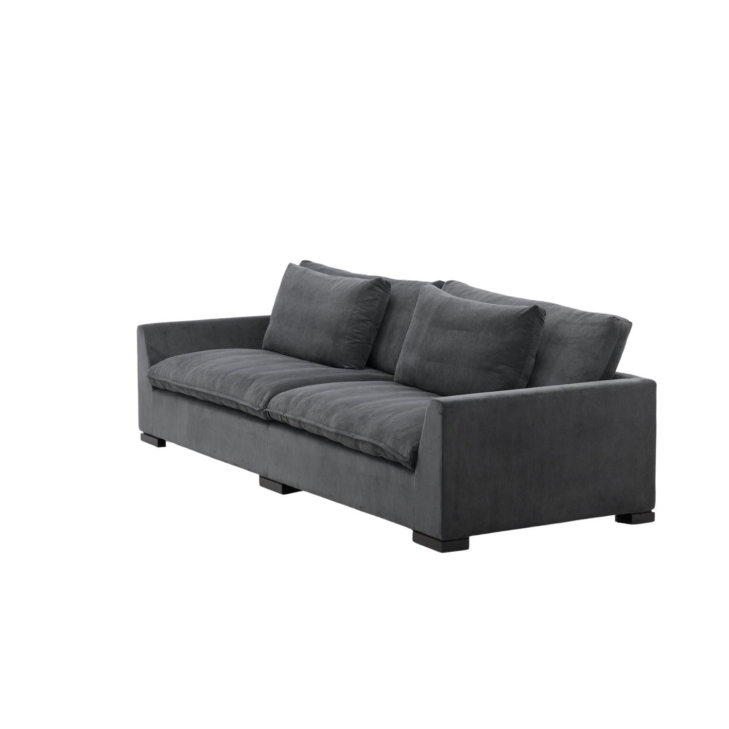 3-Sitzer Sofa Durham aus Kord - Dunkelgrau-3-Sitzer Sofa-Venture Home-le canapé