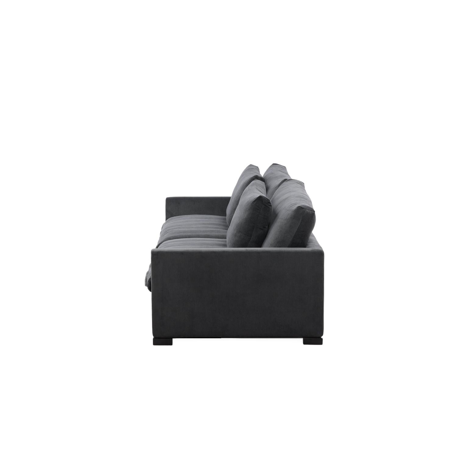 3-Sitzer Sofa Durham aus Kord - Dunkelgrau-3-Sitzer Sofa-Venture Home-le canapé