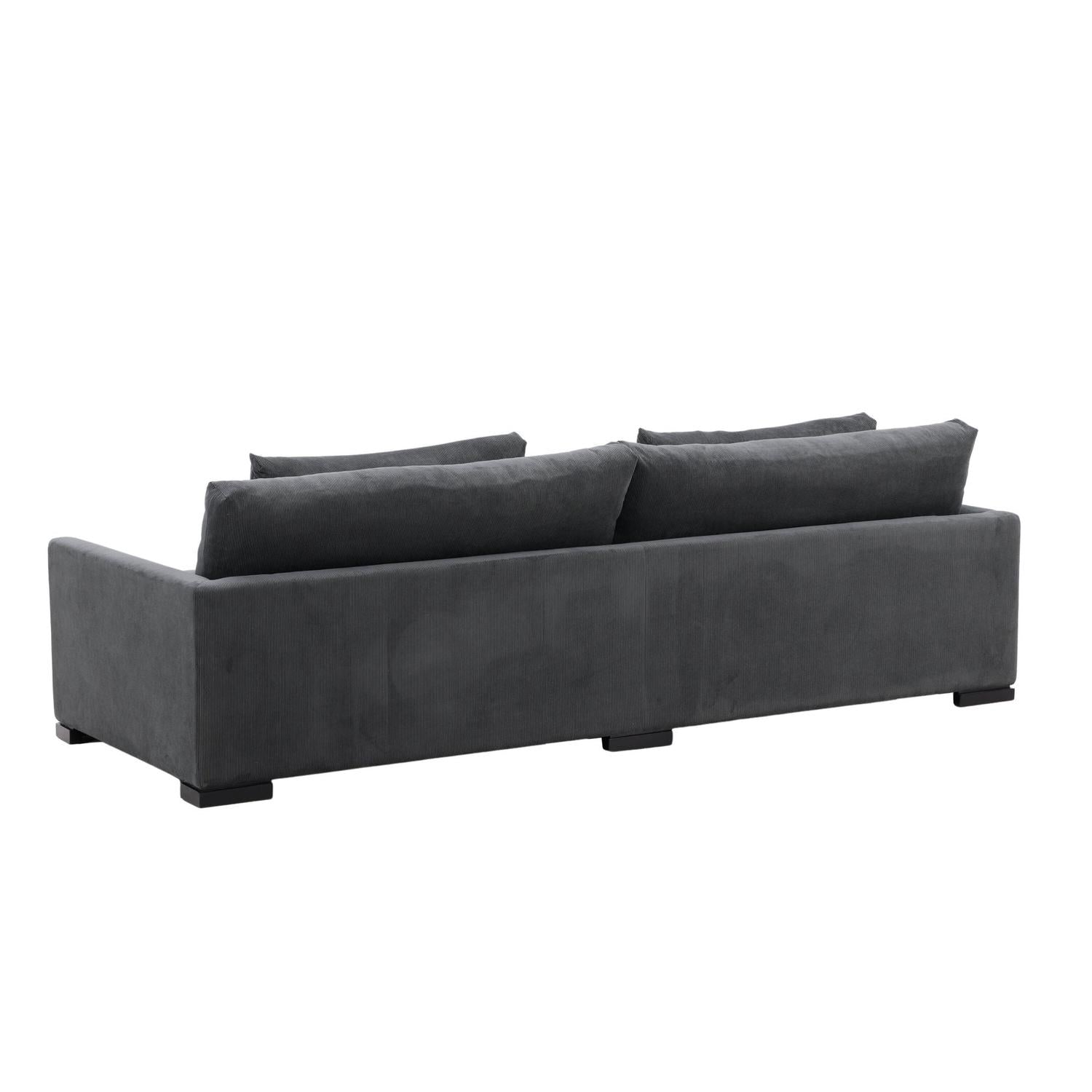 3-Sitzer Sofa Durham aus Kord - Dunkelgrau-3-Sitzer Sofa-Venture Home-le canapé