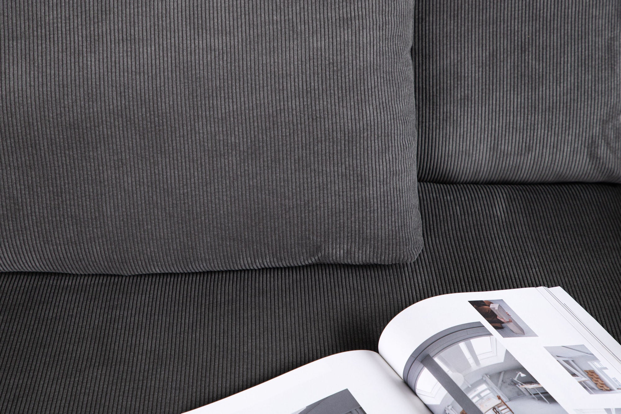 3-Sitzer Sofa Durham aus Kord - Dunkelgrau-3-Sitzer Sofa-Venture Home-le canapé