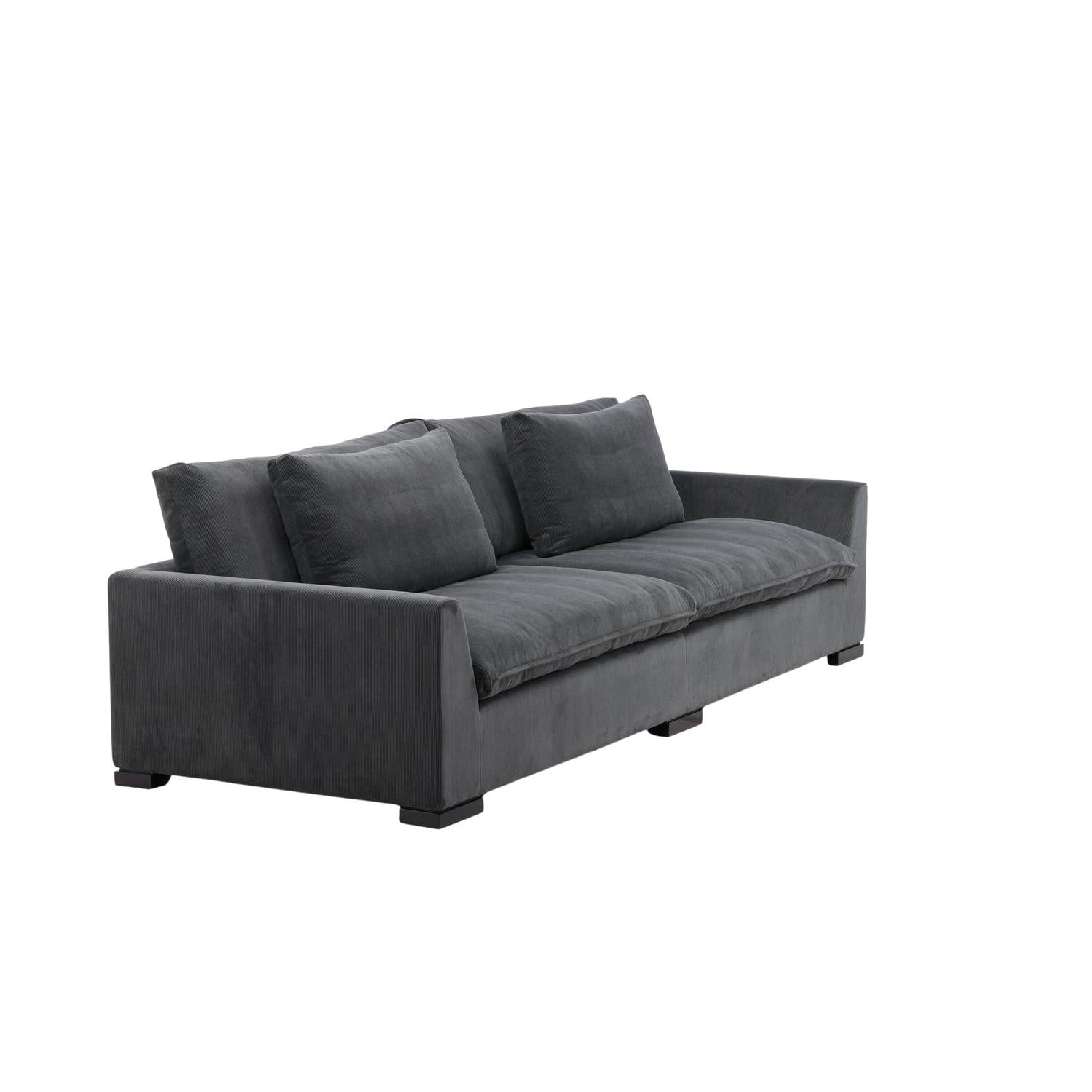 3-Sitzer Sofa Durham aus Kord - Dunkelgrau-3-Sitzer Sofa-Venture Home-le canapé