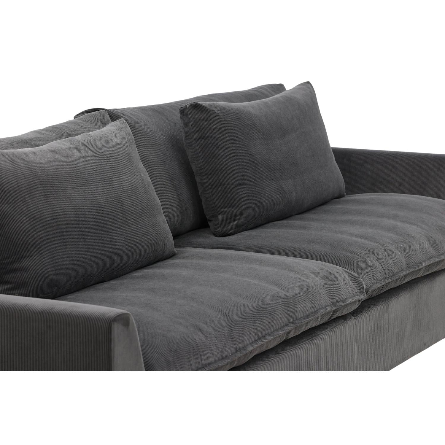 3-Sitzer Sofa Durham aus Kord - Dunkelgrau-3-Sitzer Sofa-Venture Home-le canapé