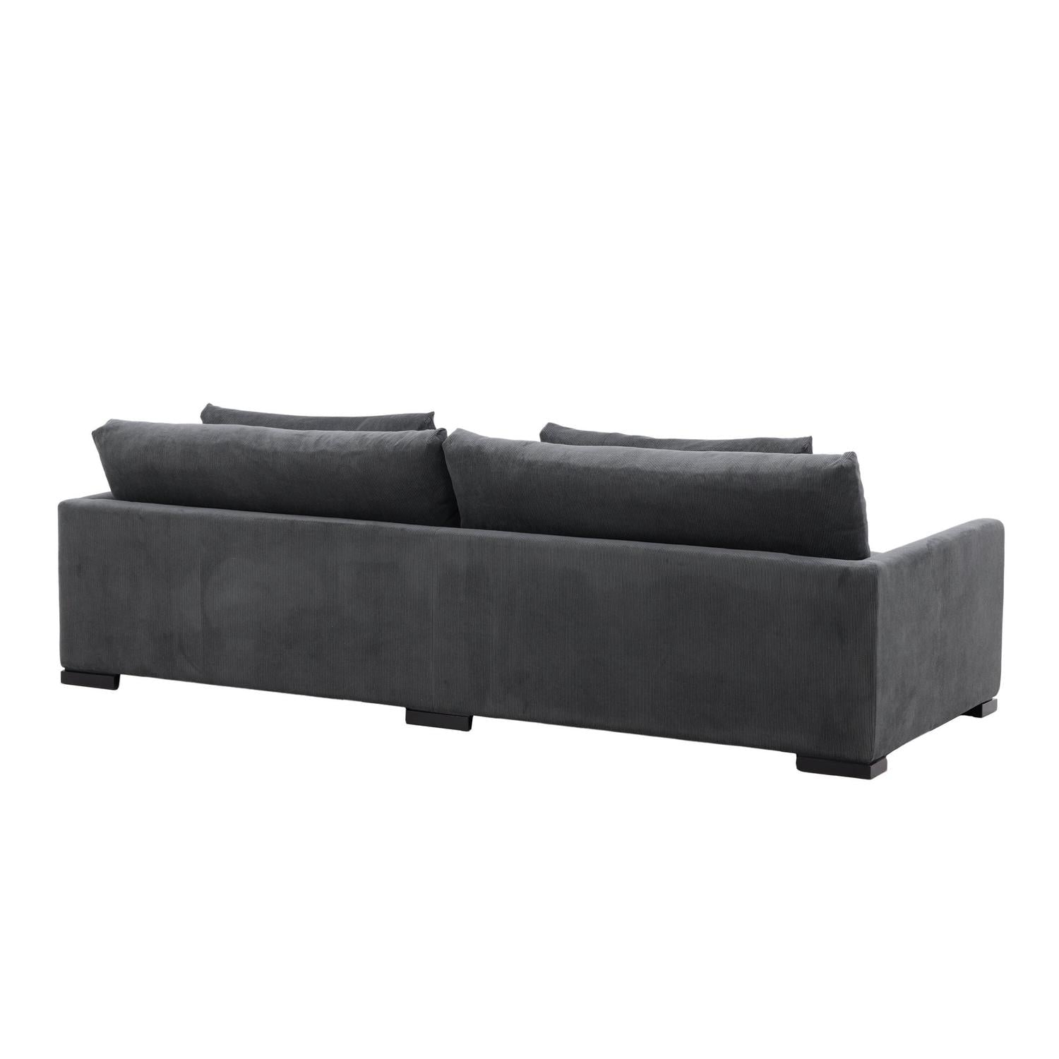 3-Sitzer Sofa Durham aus Kord - Dunkelgrau-3-Sitzer Sofas-Venture Home-le canapé