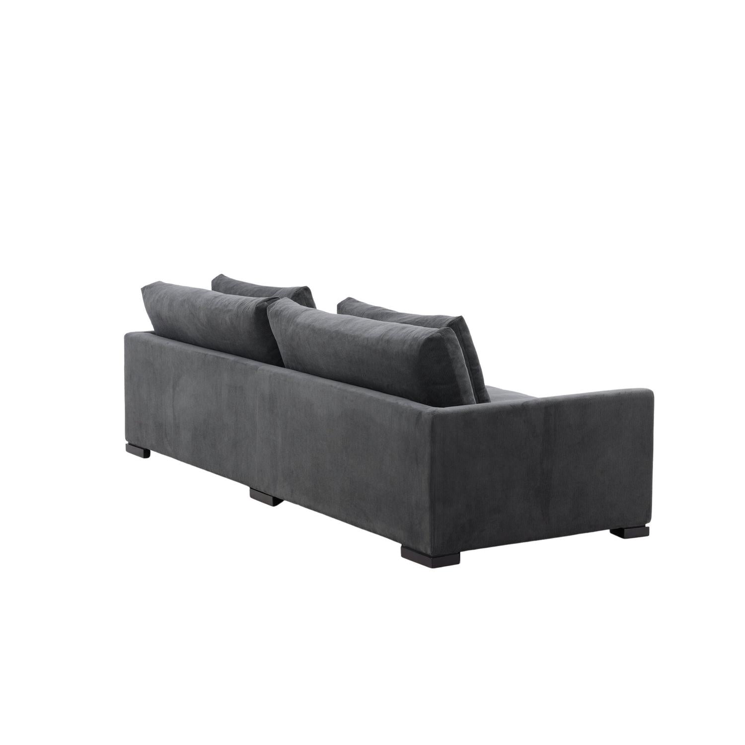 3-Sitzer Sofa Durham aus Kord - Dunkelgrau-3-Sitzer Sofas-Venture Home-le canapé