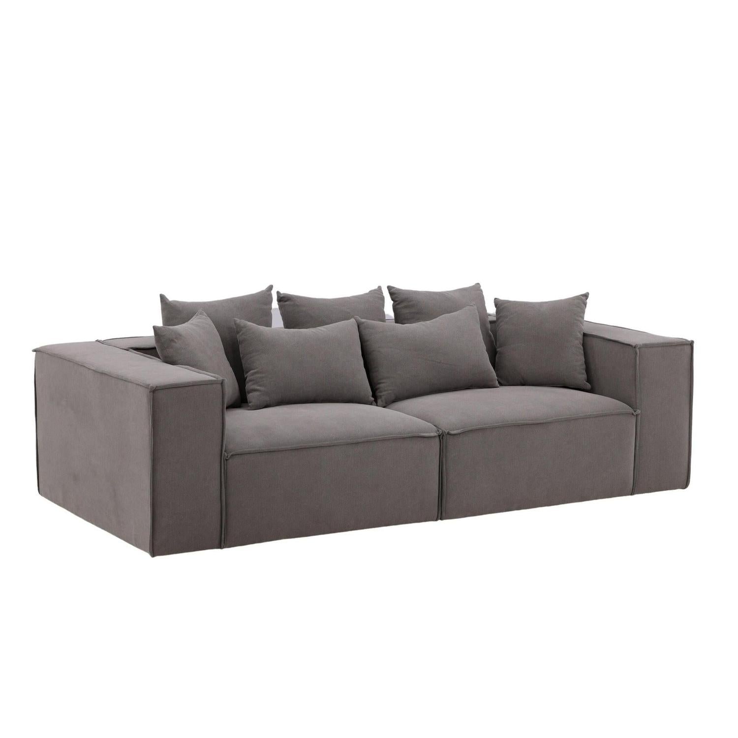 3-Sitzer Sofa Gillholmen aus Leinen - Grau-3-Sitzer Sofas-Vind-le canapé
