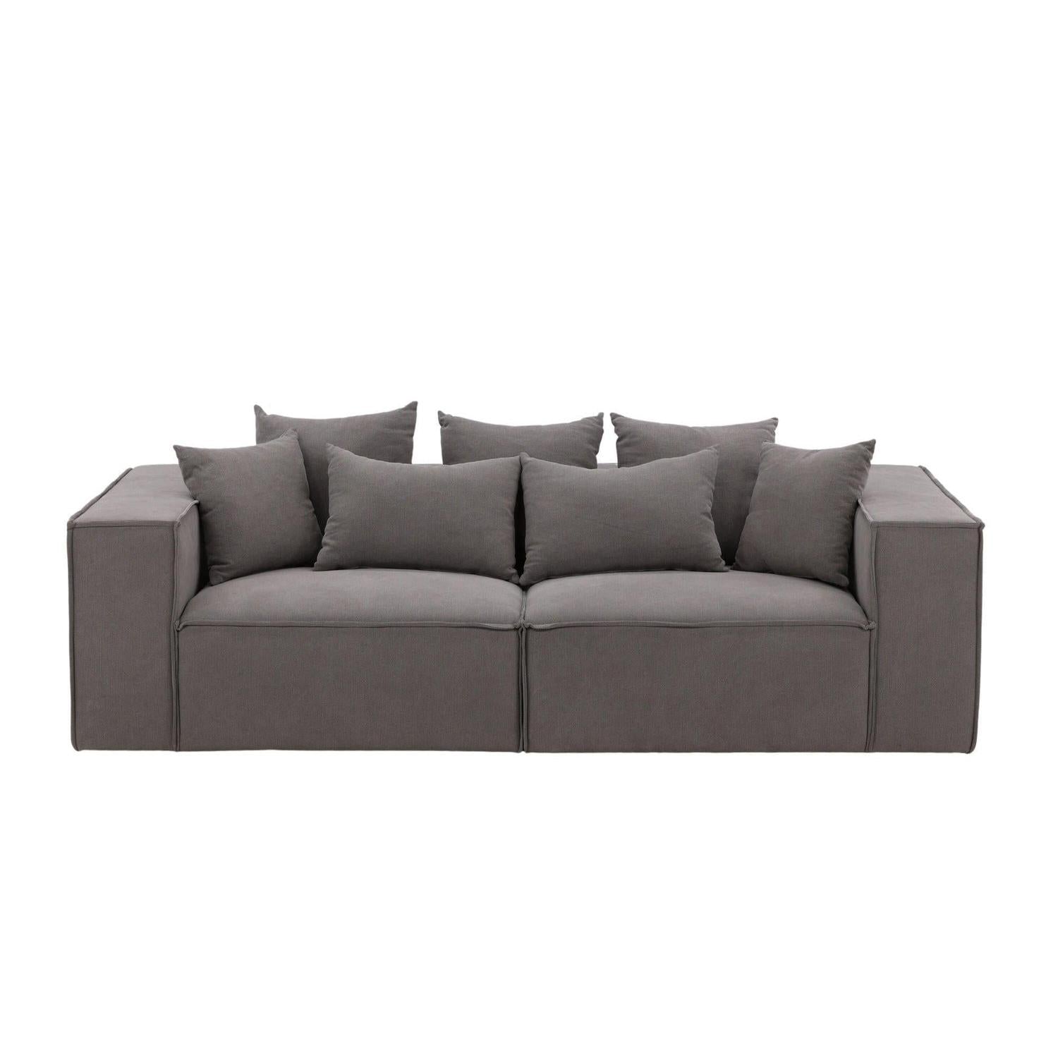 3-Sitzer Sofa Gillholmen aus Leinen - Grau-3-Sitzer Sofas-Vind-le canapé