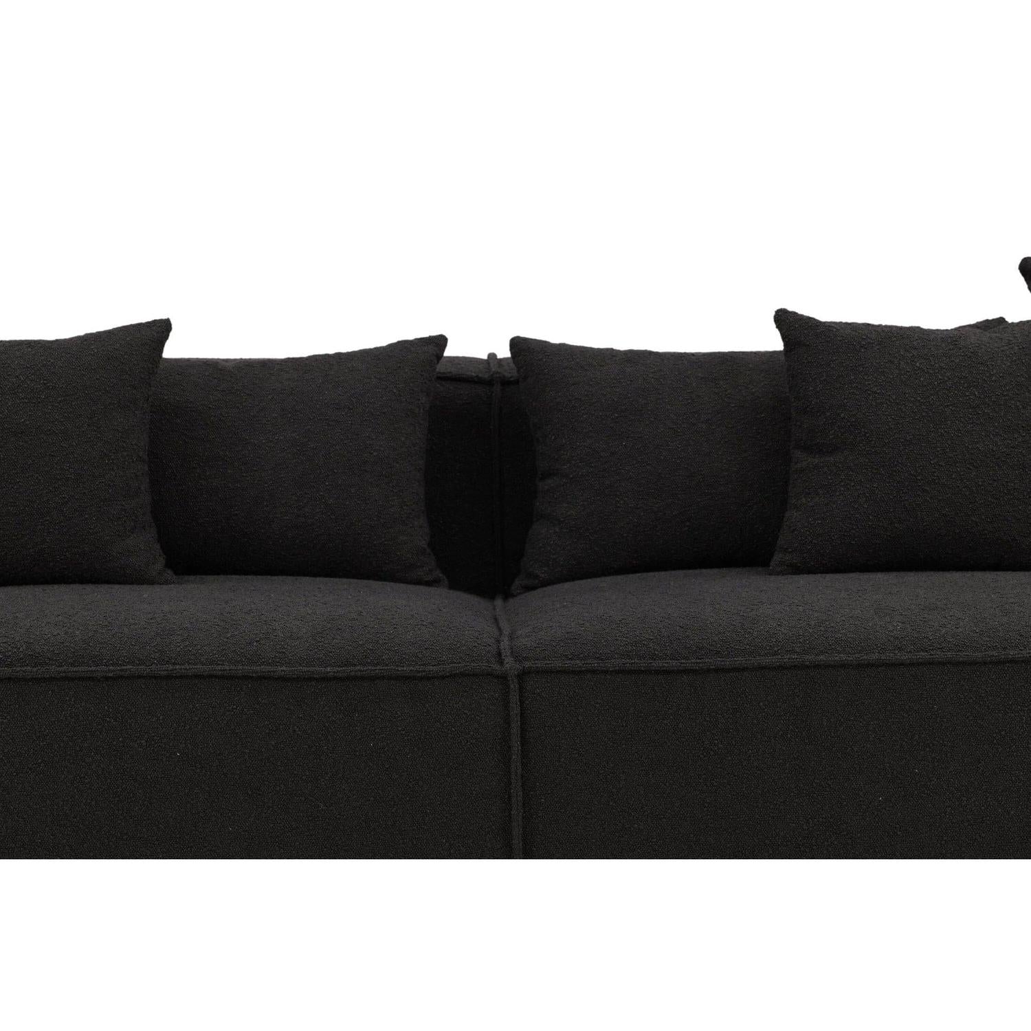 3-Sitzer Sofa Gillholmen aus Teddy- Bouclé - Schwarz-3-Sitzer Sofa-Vind-le canapé