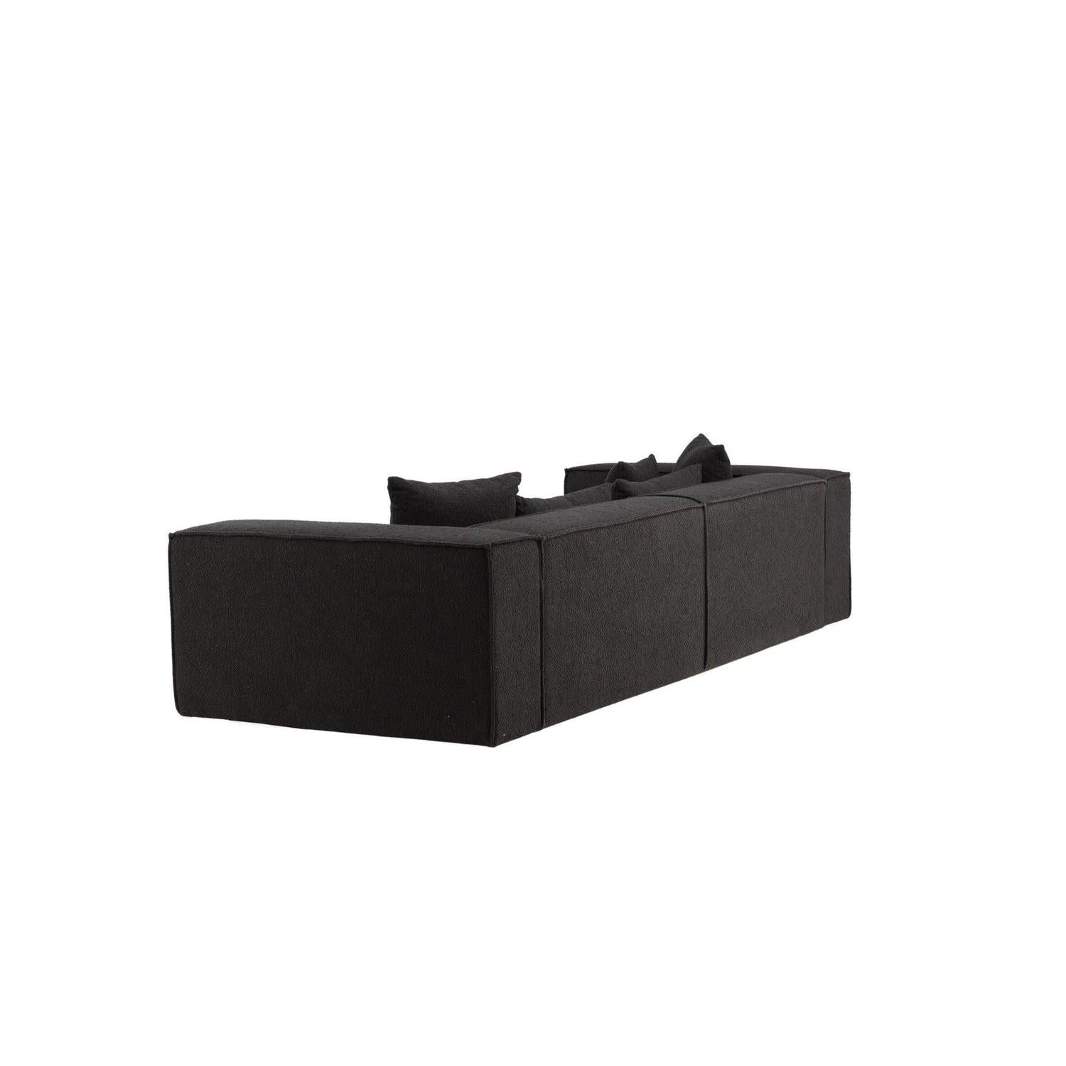 3-Sitzer Sofa Gillholmen aus Teddy- Bouclé - Schwarz-3-Sitzer Sofa-Vind-le canapé