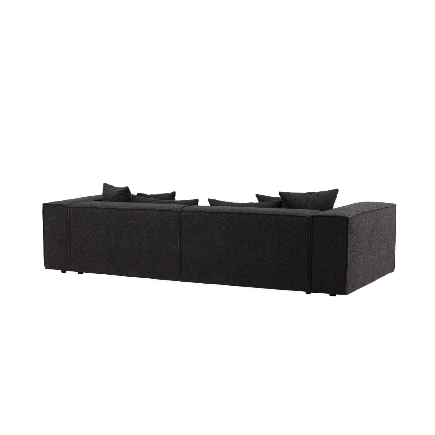 3-Sitzer Sofa Gillholmen aus Teddy- Bouclé - Schwarz-3-Sitzer Sofa-Vind-le canapé