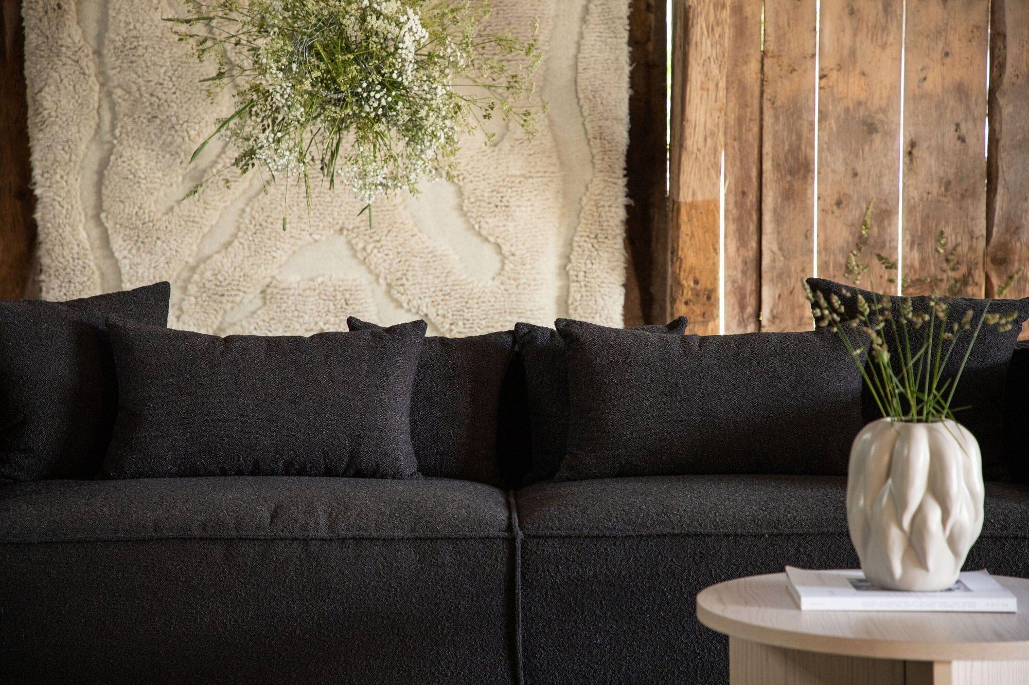 3-Sitzer Sofa Gillholmen aus Teddy- Bouclé - Schwarz-3-Sitzer Sofa-Vind-le canapé