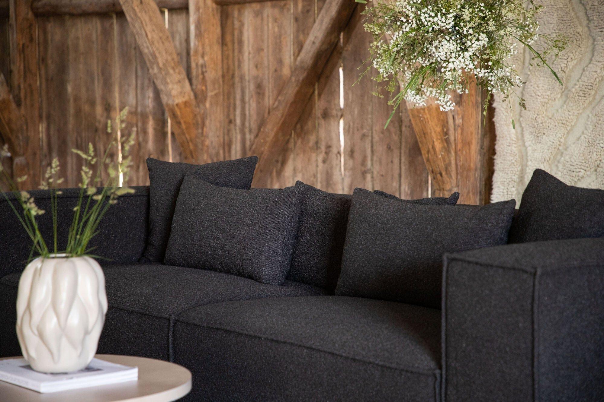 3-Sitzer Sofa Gillholmen aus Teddy Bouclé - Schwarz-3-Sitzer Sofas-Vind-le canapé