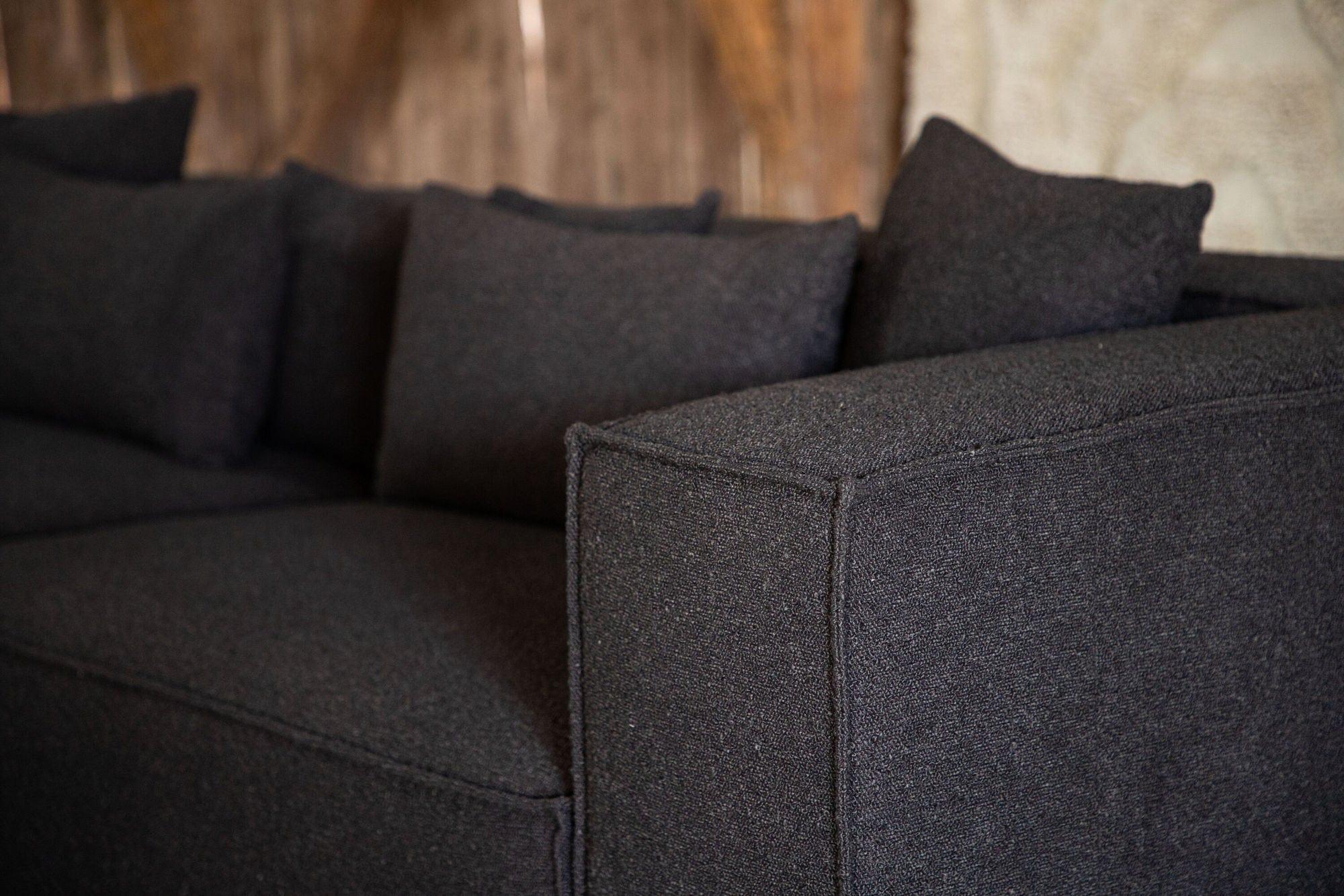 3-Sitzer Sofa Gillholmen aus Teddy Bouclé - Schwarz-3-Sitzer Sofas-Vind-le canapé