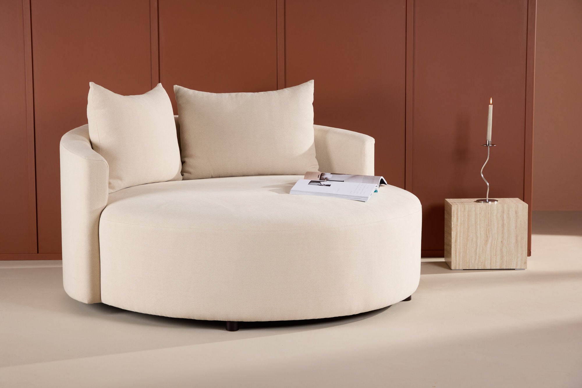 3-Sitzer Sofa Kelso 150cm aus Leinen - Beige-3-Sitzer Sofas-Venture Home-le canapé