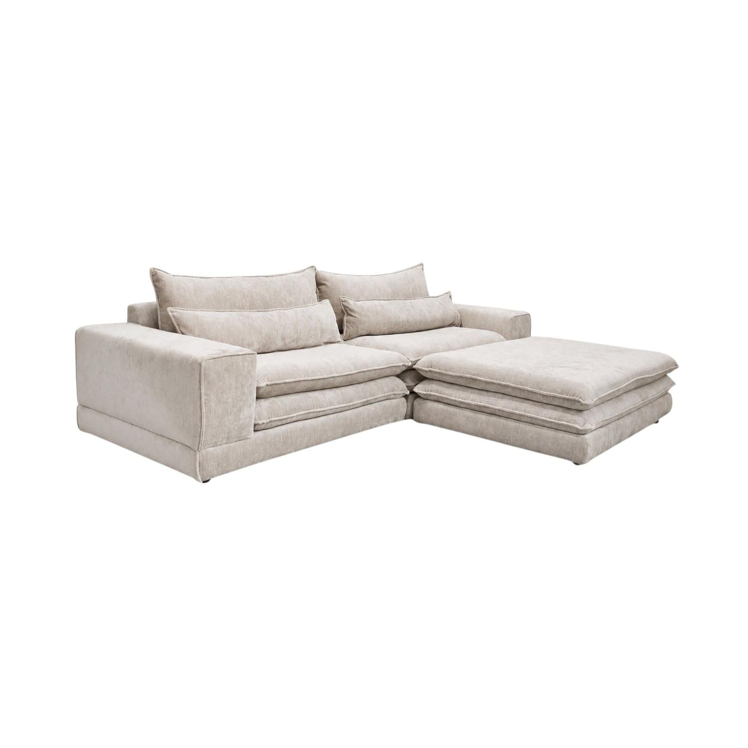3-Sitzer Sofa London mit Chaiselounge - Beige-3-Sitzer Sofas-Pole to Pole-le canapé