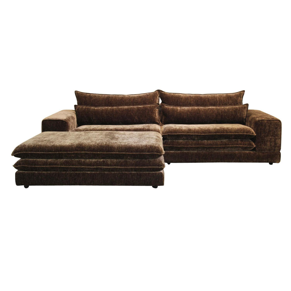 3-Sitzer Sofa London mit Chaiselounge - Dunkelbraun-3-Sitzer Sofas-Pole to Pole-le canapé