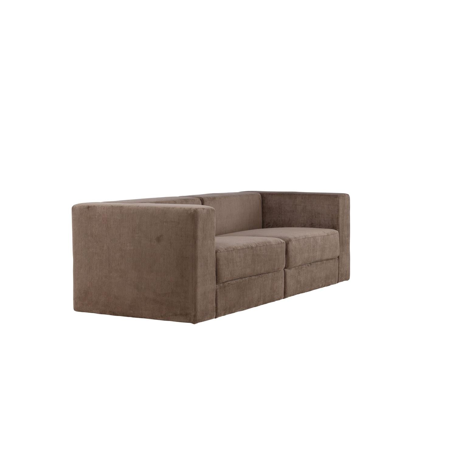3-Sitzer Sofa Lumi aus Leinen - Braun-3-Sitzer Sofa-Venture Home-le canapé