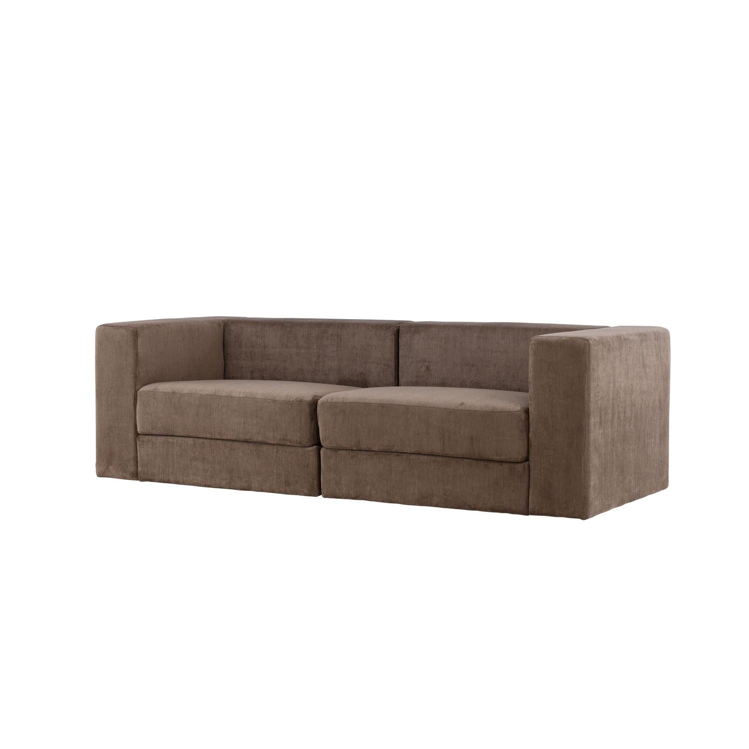 3-Sitzer Sofa Lumi aus Leinen - Braun-3-Sitzer Sofa-Venture Home-le canapé