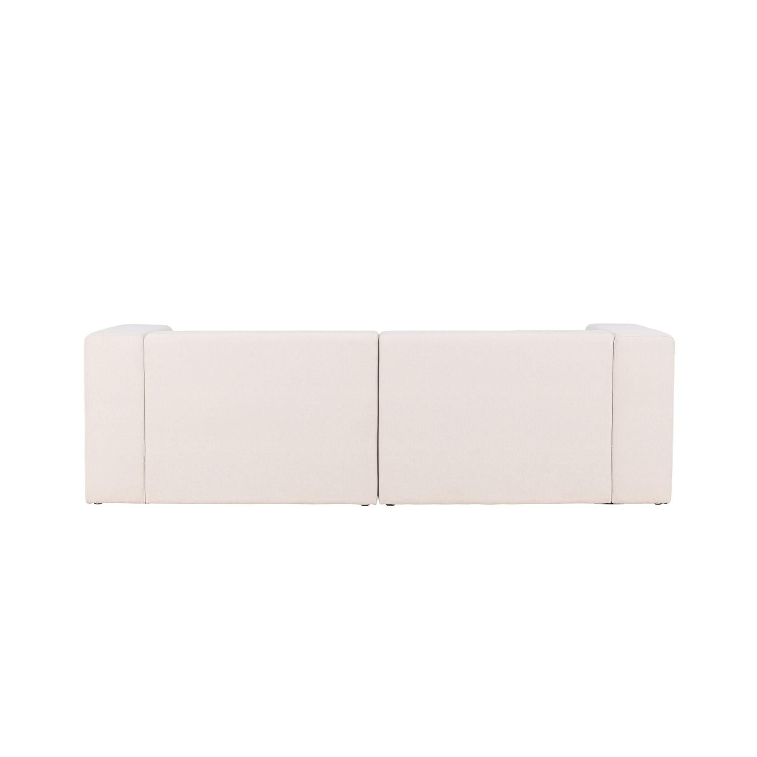 3-Sitzer Sofa Lumi aus Leinen - Weiß-3-Sitzer Sofas-Venture Home-le canapé