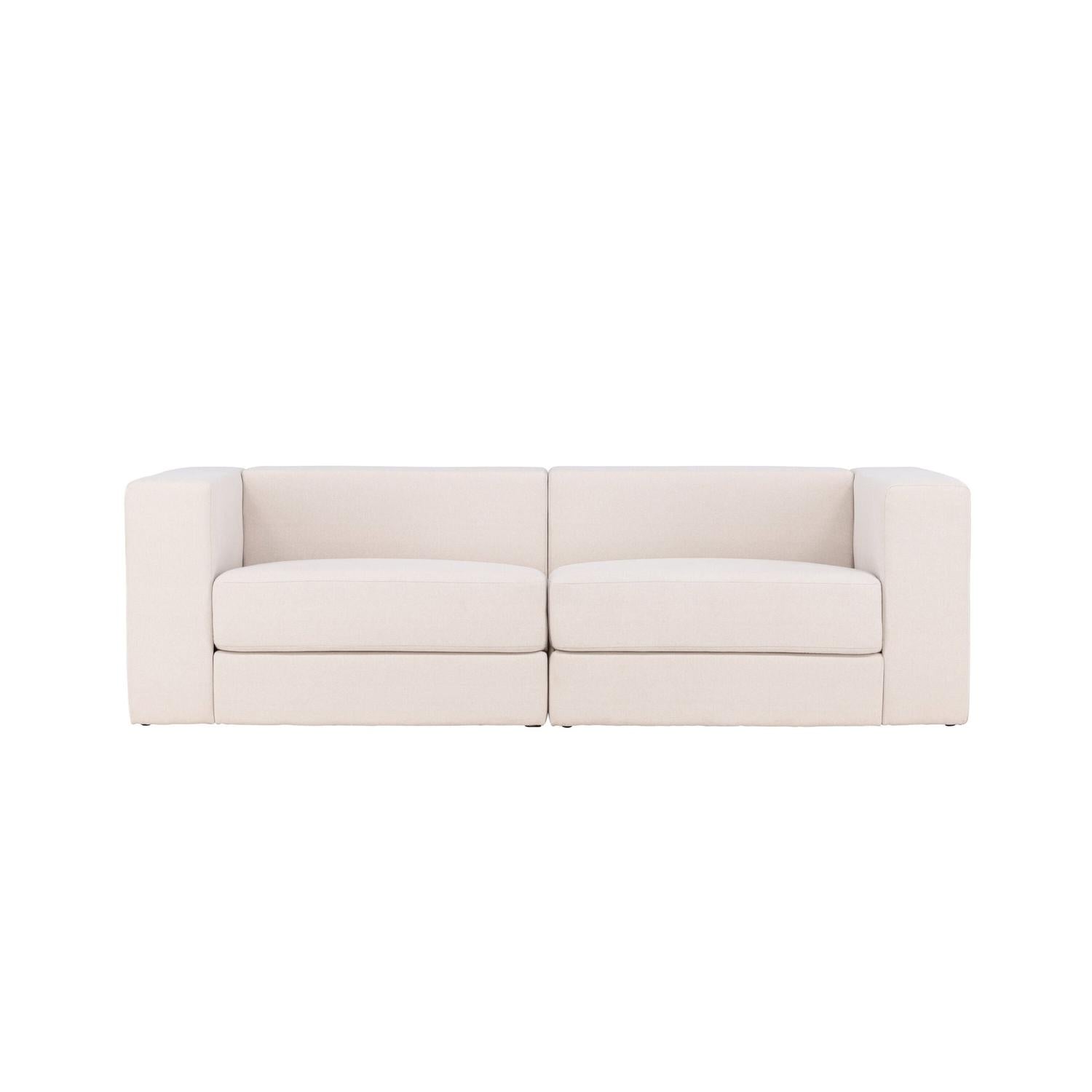 3-Sitzer Sofa Lumi aus Leinen - Weiß-3-Sitzer Sofas-Venture Home-le canapé