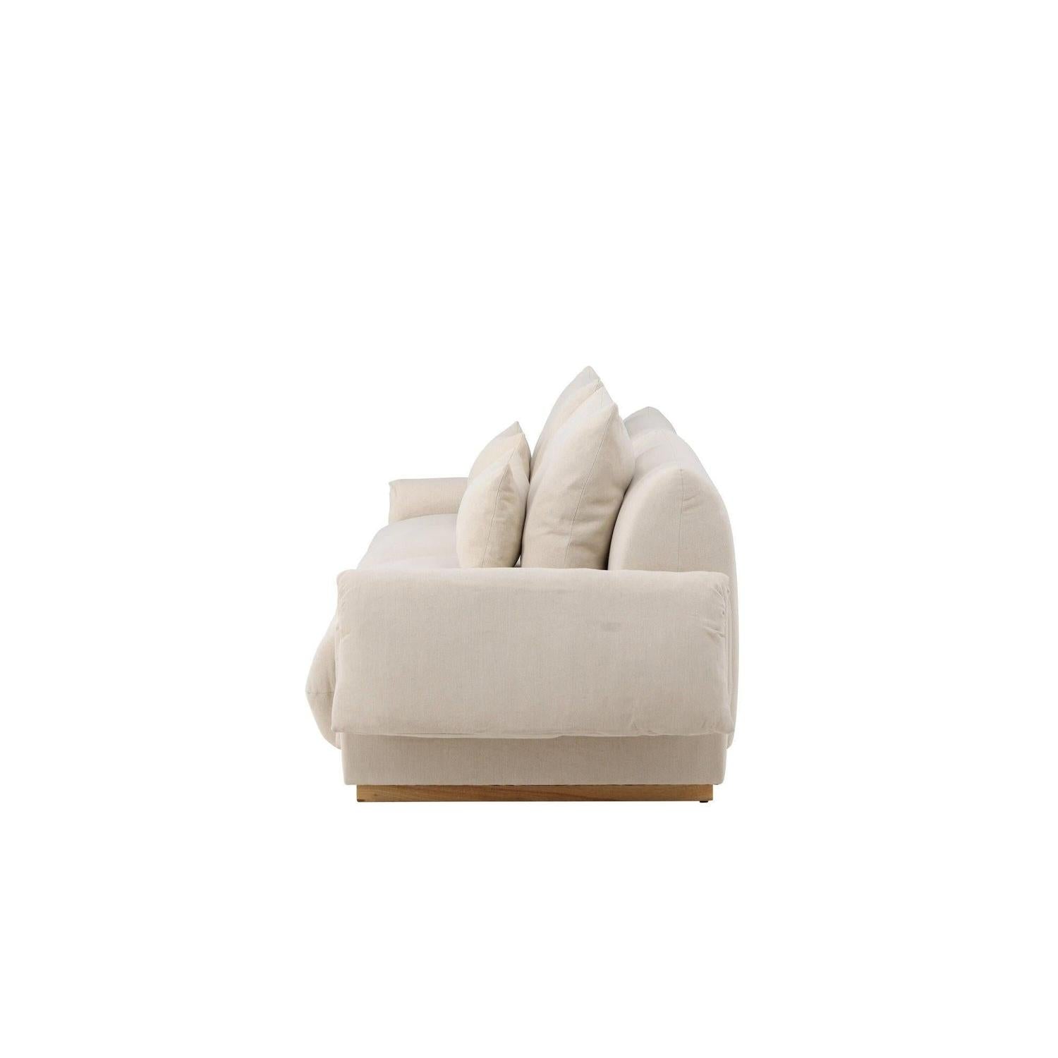 3-Sitzer Sofa Mollösund aus Leinen - Beige-3-Sitzer Sofa-Vind-le canapé