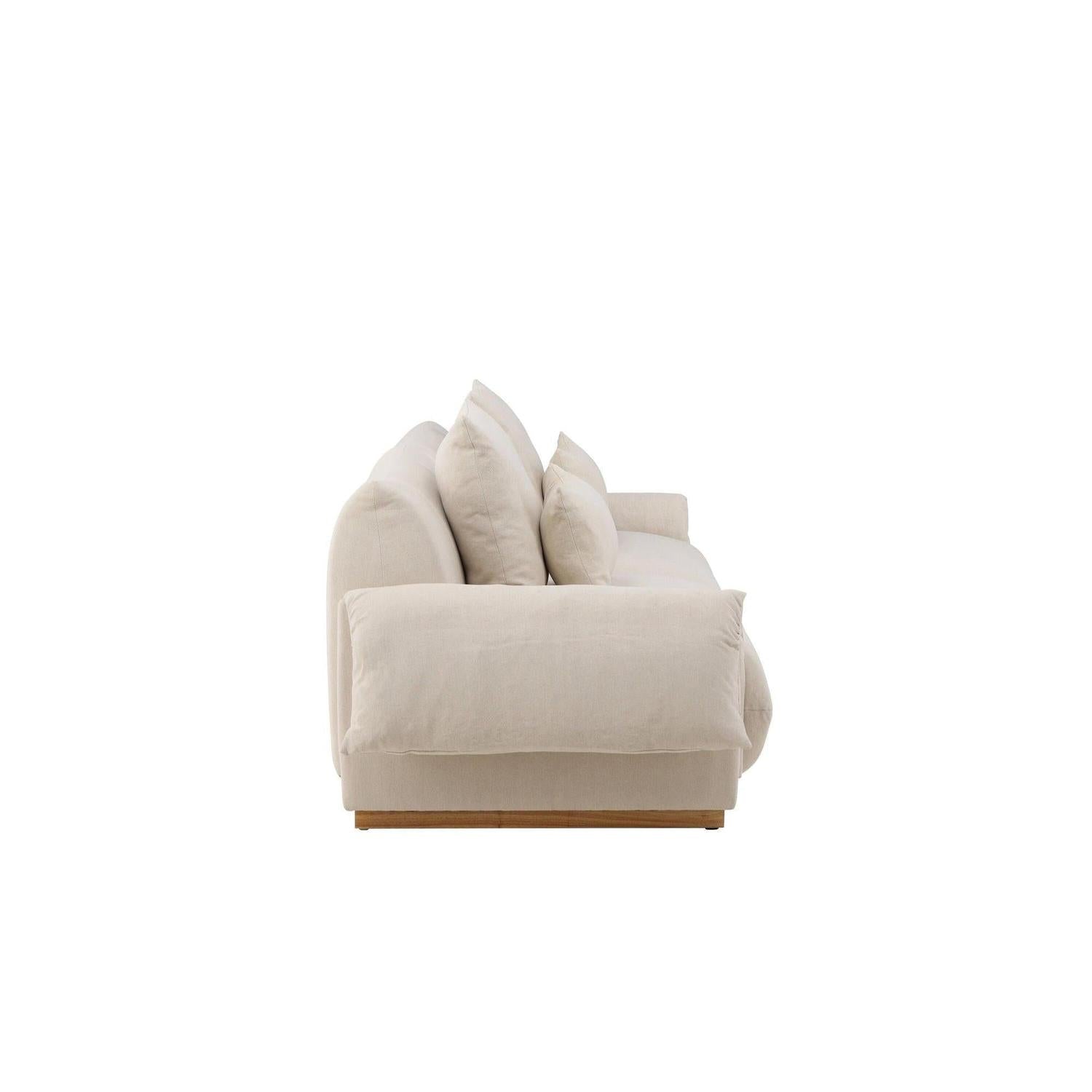 3-Sitzer Sofa Mollösund aus Leinen - Beige-3-Sitzer Sofa-Vind-le canapé
