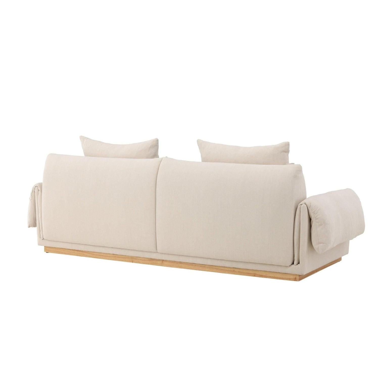 3-Sitzer Sofa Mollösund aus Leinen - Beige-3-Sitzer Sofa-Vind-le canapé