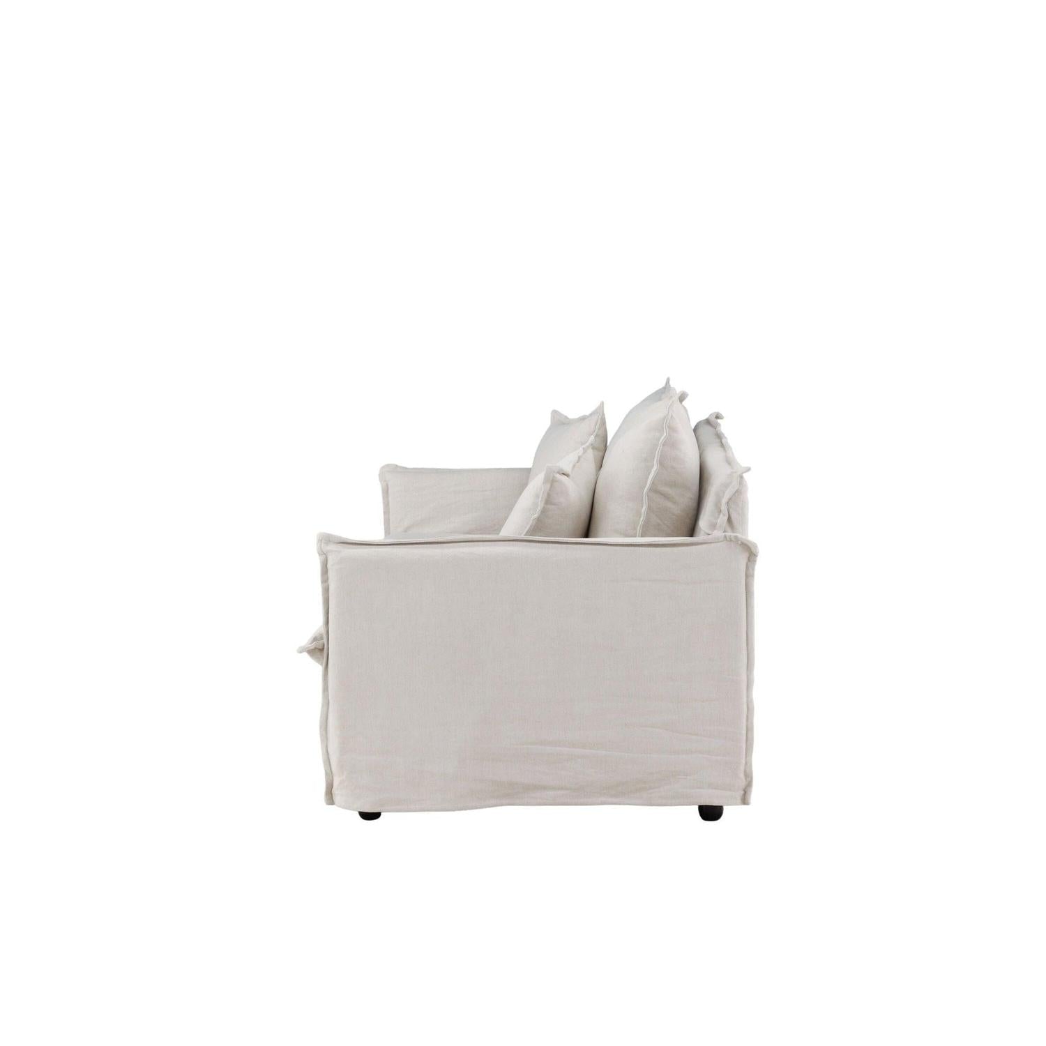 3-Sitzer Sofa Nova aus Leinen - Beige-3-Sitzer Sofas-Venture Home-le canapé