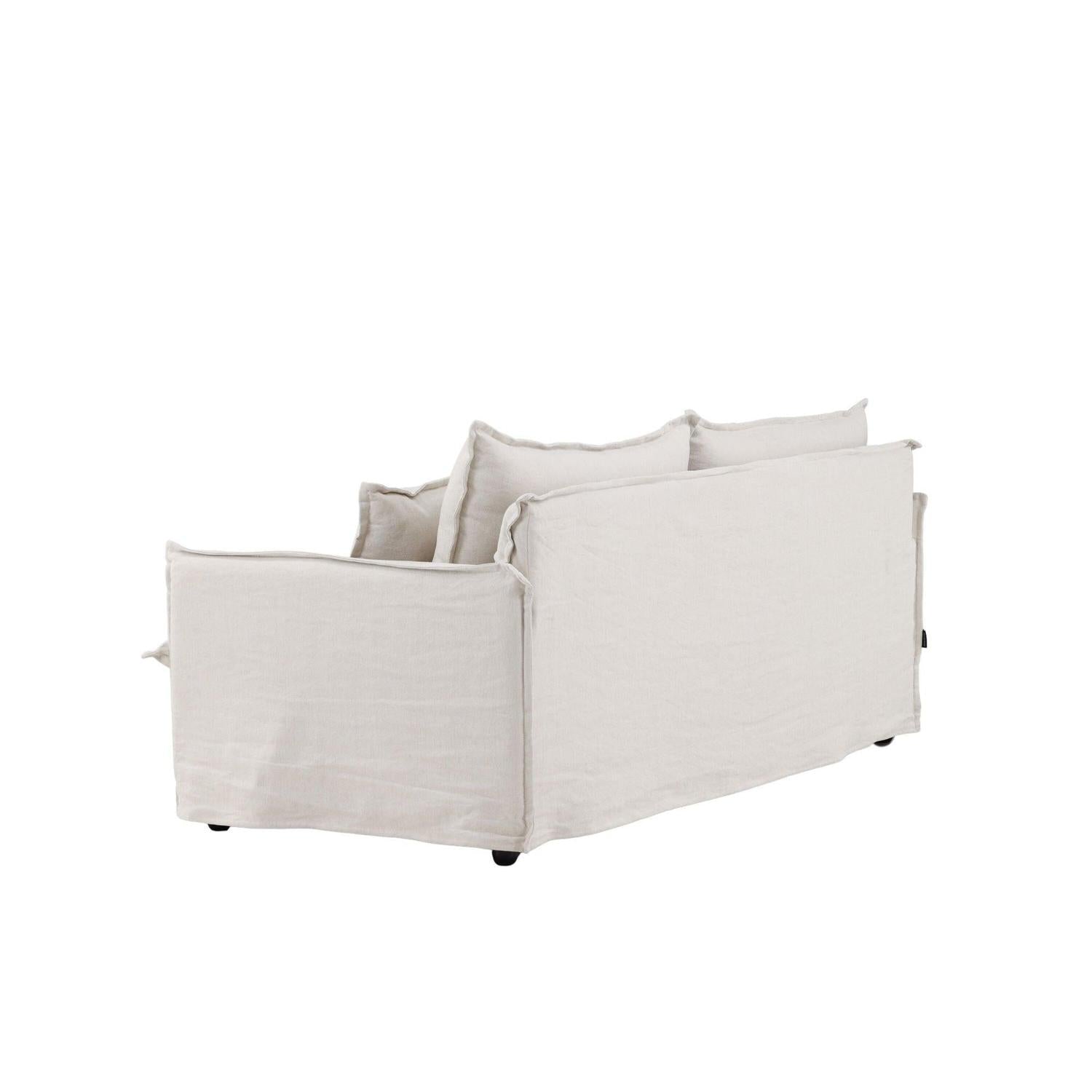 3-Sitzer Sofa Nova aus Leinen - Beige-3-Sitzer Sofas-Venture Home-le canapé