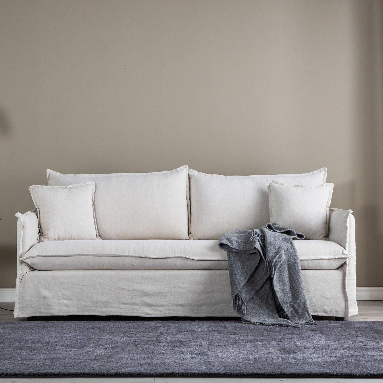 3-Sitzer Sofa Nova aus Leinen - Beige-3-Sitzer Sofas-Venture Home-le canapé