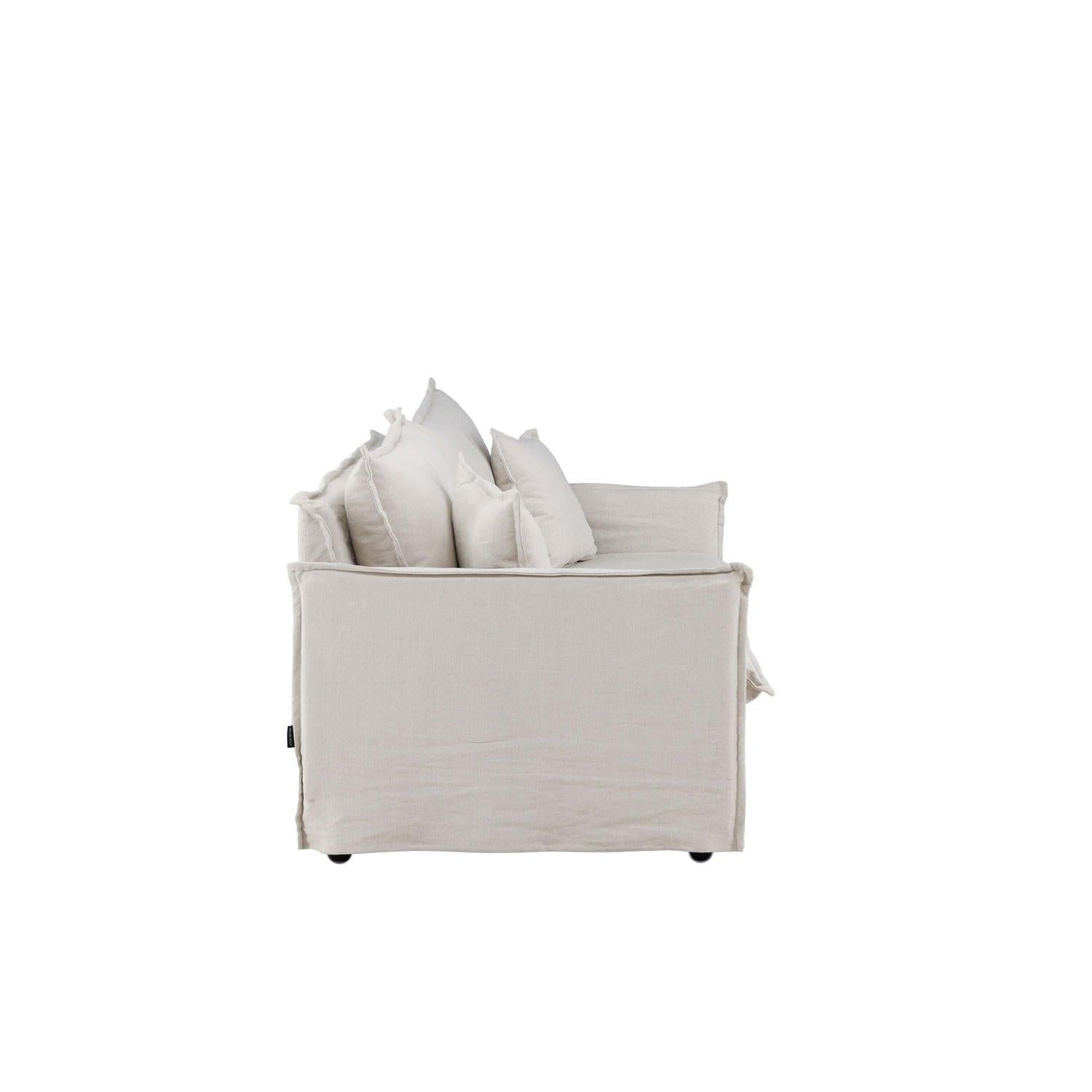 3-Sitzer Sofa Nova aus Leinen - Beige-3-Sitzer Sofas-Venture Home-le canapé