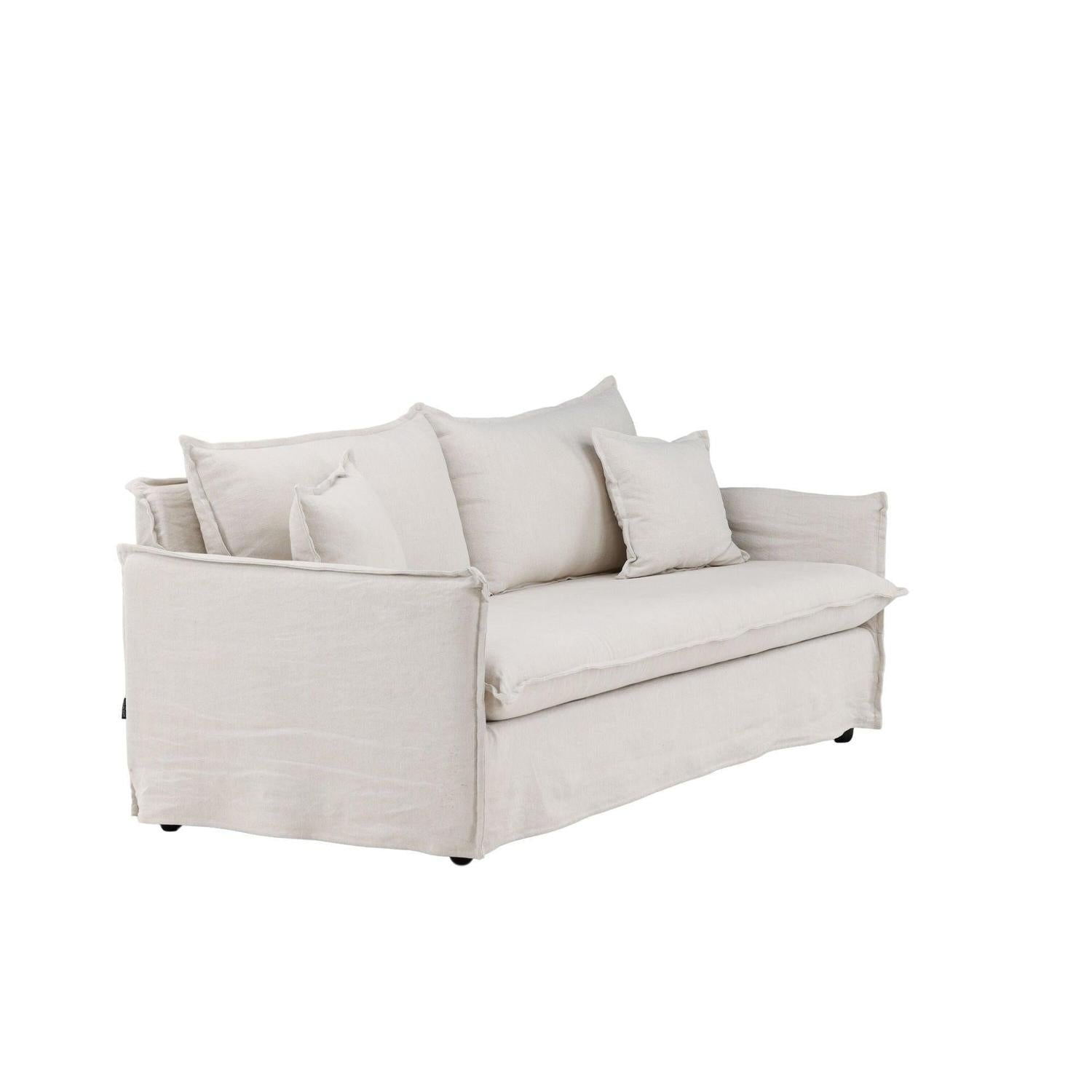 3-Sitzer Sofa Nova aus Leinen - Beige-3-Sitzer Sofas-Venture Home-le canapé