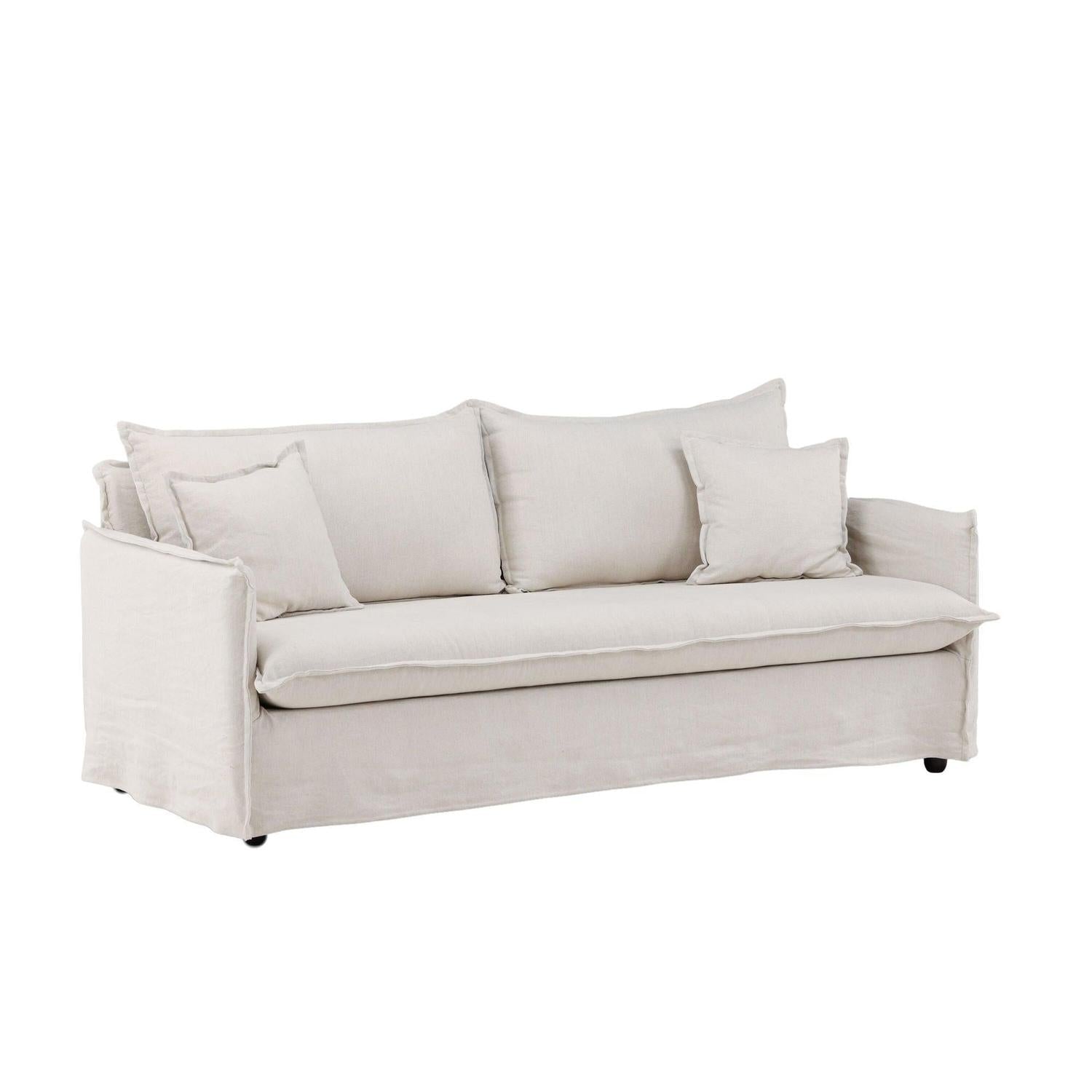3-Sitzer Sofa Nova aus Leinen - Beige-3-Sitzer Sofas-Venture Home-le canapé