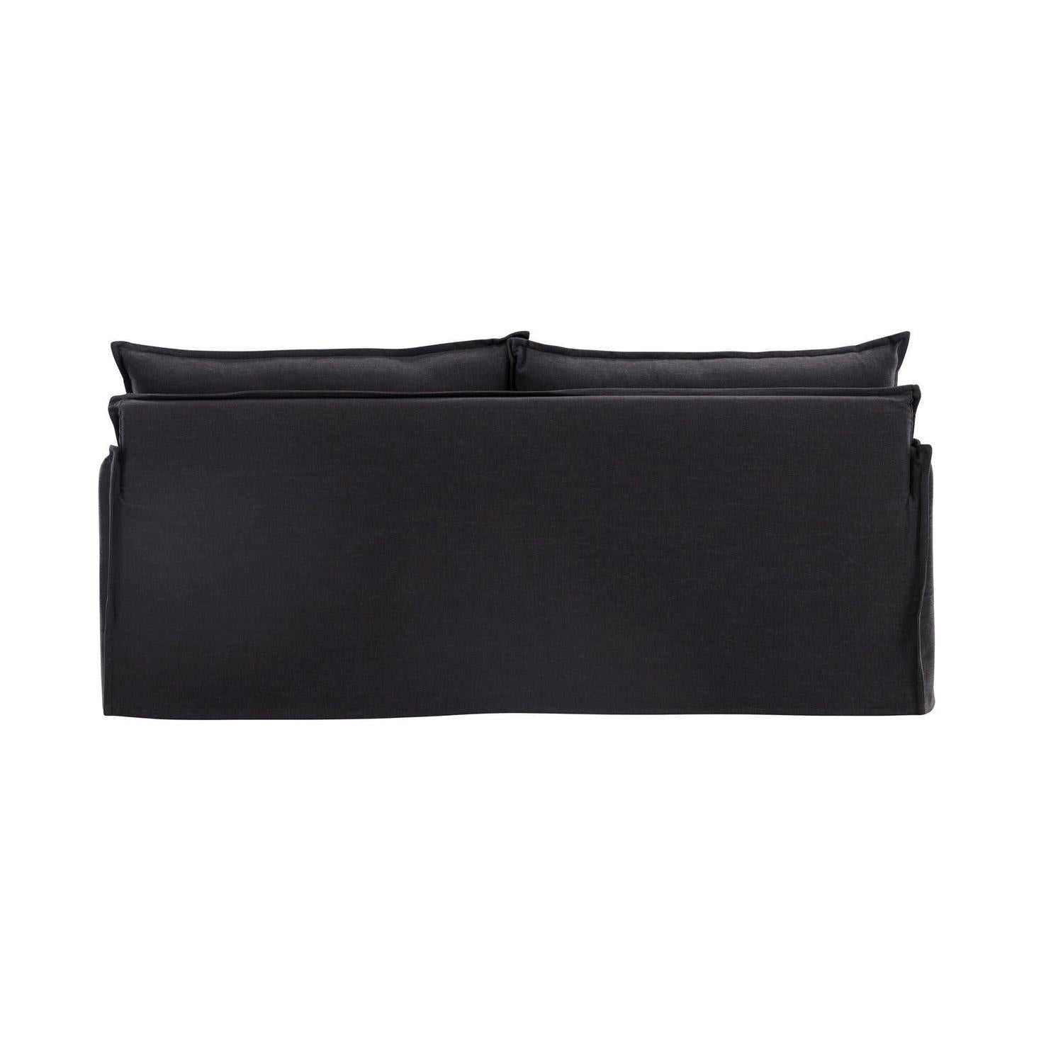 3-Sitzer Sofa Nova aus Leinen - Schwarz-3-Sitzer Sofas-Venture Home-le canapé