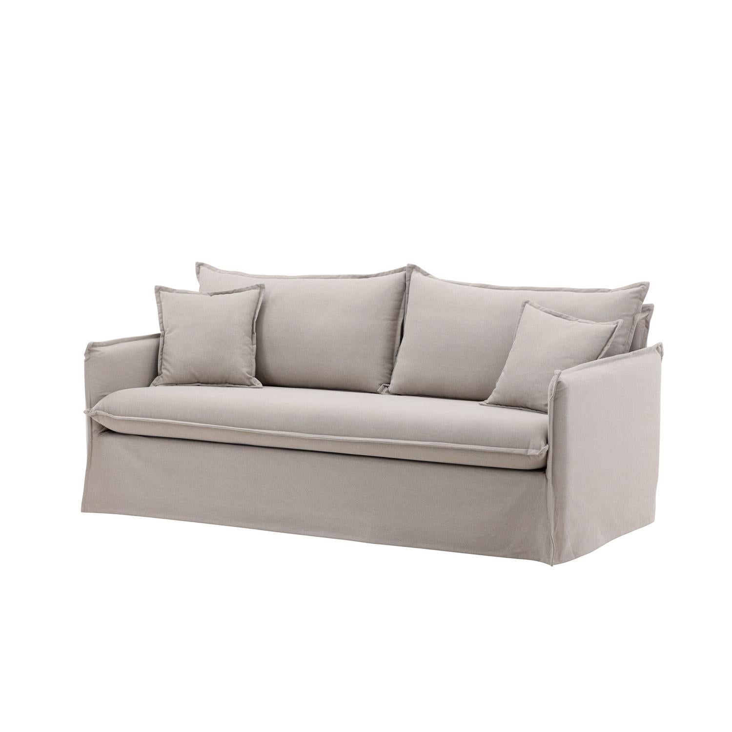 3-Sitzer Sofa Nova aus Leinen - Taupe-3-Sitzer Sofas-Venture Home-le canapé
